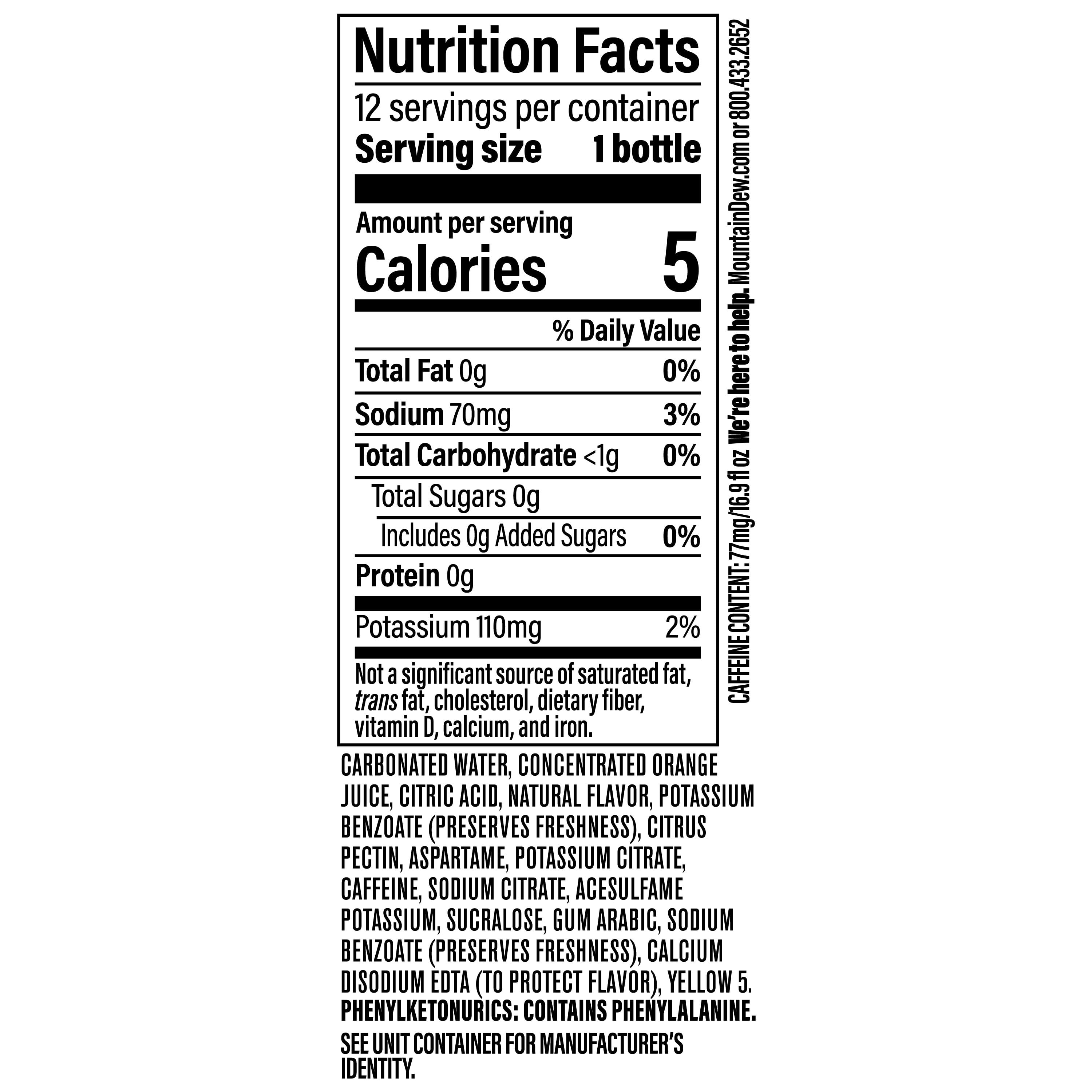 Mountain Dew Diet Soda Pop, Intense Refreshing Citrus Flavor (12 Pack, 16.9 fl oz) hn9uw