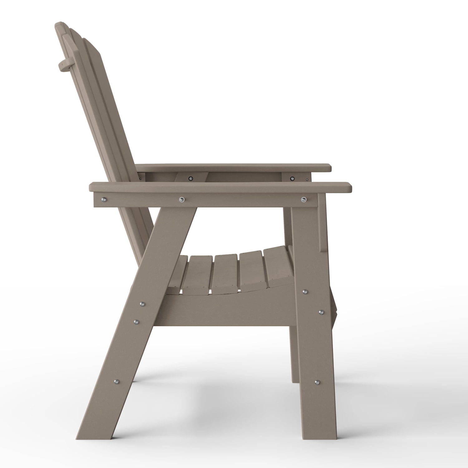 WestinTrends Dylan Outdoor Adirondack Dining Chair, All-Weather Poly Lumber Patio Seat (Weathered Wood, 330 lb Capacity) l2pzc