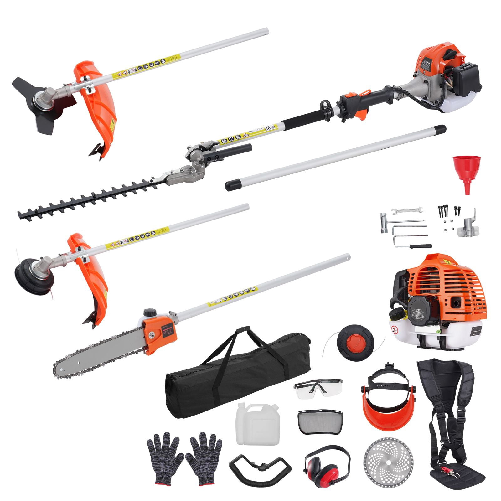 Shenmamo 52CC 6-in-1 Gas Powered Multi-Functional Garden Tool Set with Extension Pole (44.9 in) wlp5k