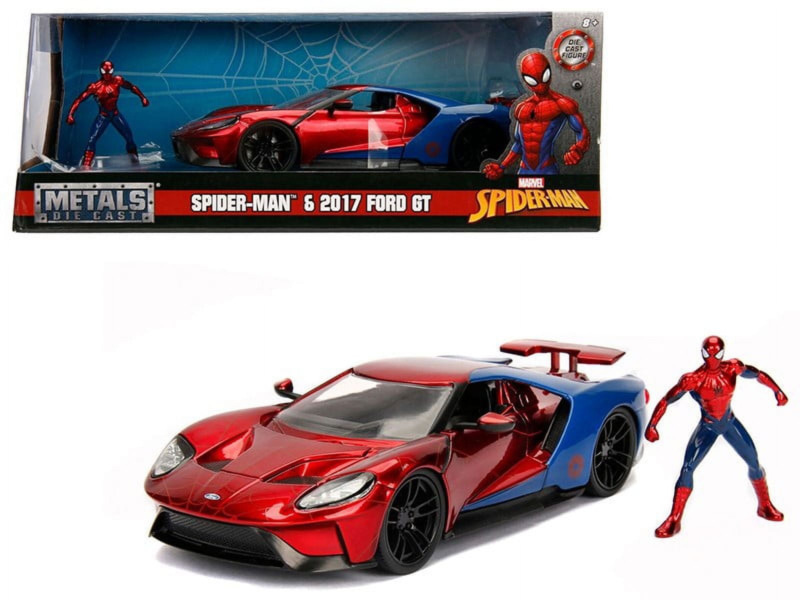 Jada Toys Marvel Spiderman 2017 Ford GT Die-Cast Vehicle with Figure (Red, 1:24 Scale) azke2