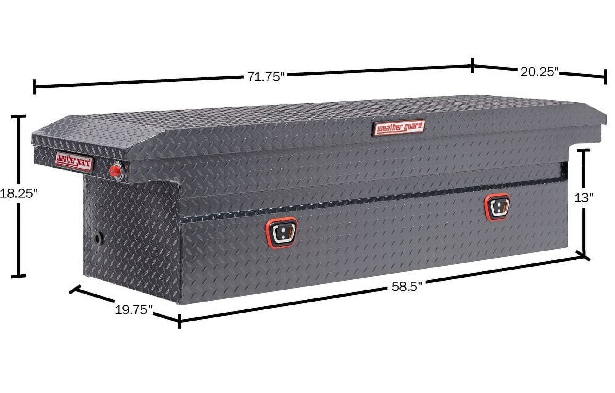 WEATHER GUARD Saddle Truck Tool Box Aluminum Full Low Profile (Gunmetal Gray, 71.5 in x 20.5 in x 13.5 in) 8k7fc