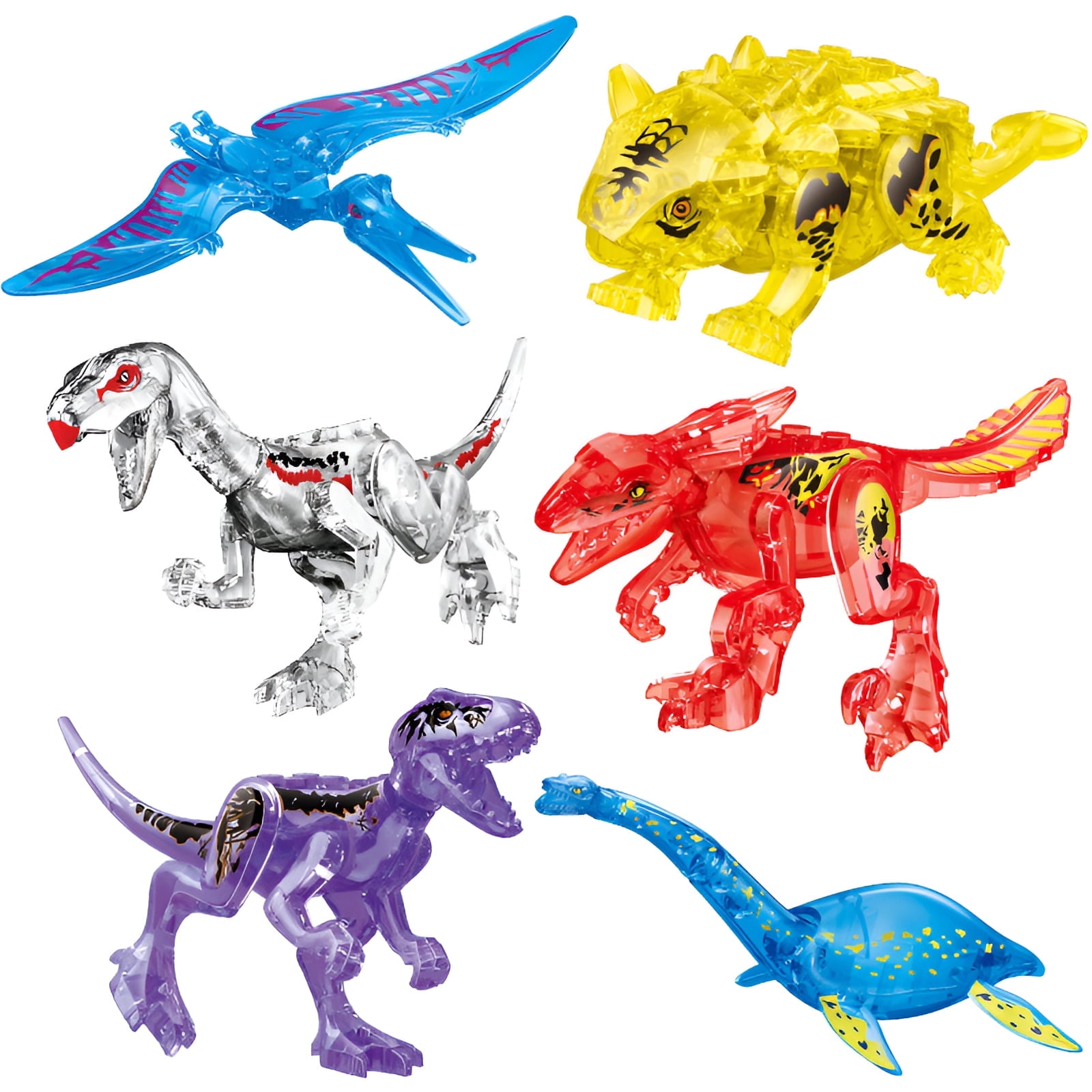 BESTSKY Dinosaur Building Blocks Set, Educational STEM Construction Toy for Toddlers (6 Pieces) c4ujd