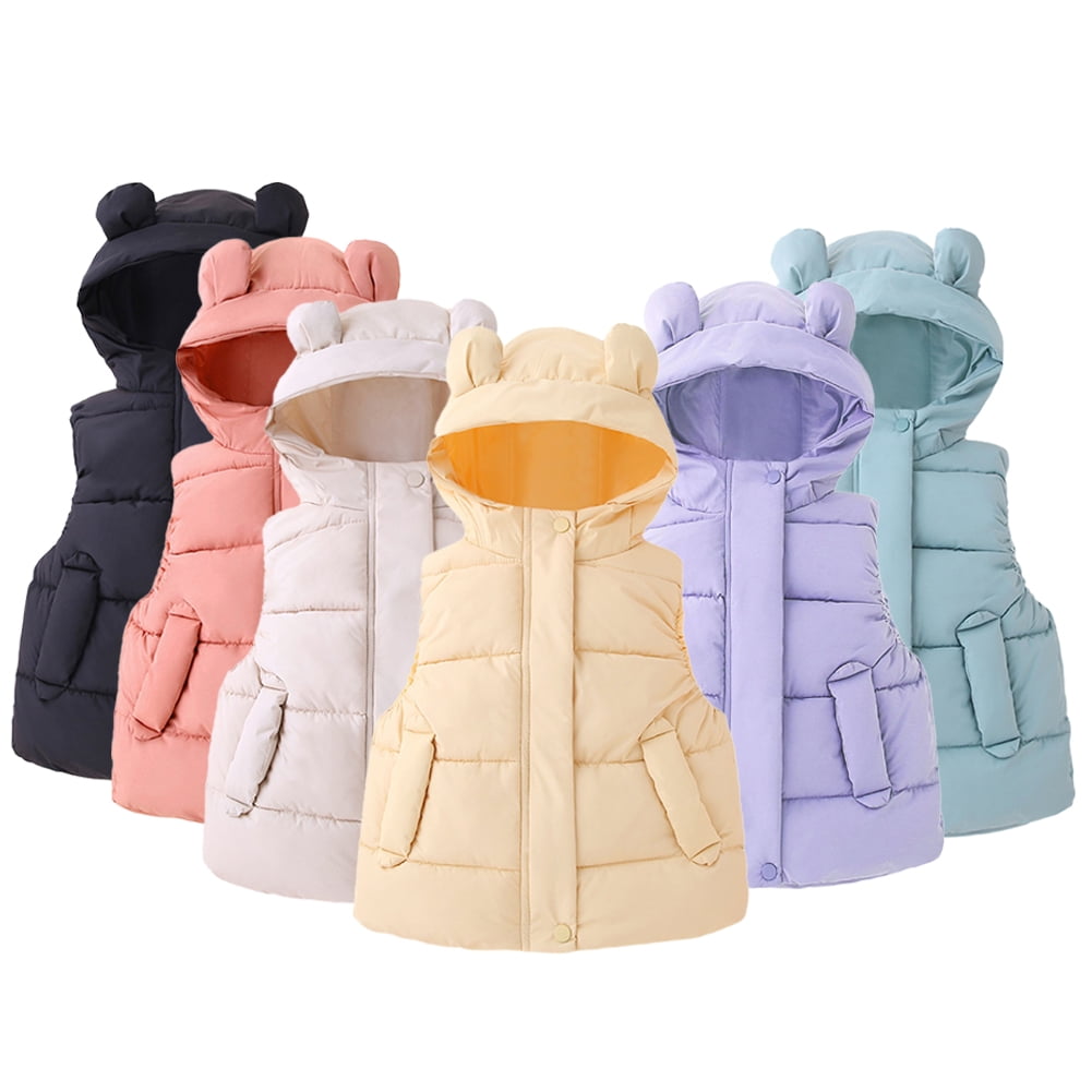 Godderr Toddler Kids Hooded Winter Vest (White, 1-7 Years) i7p47
