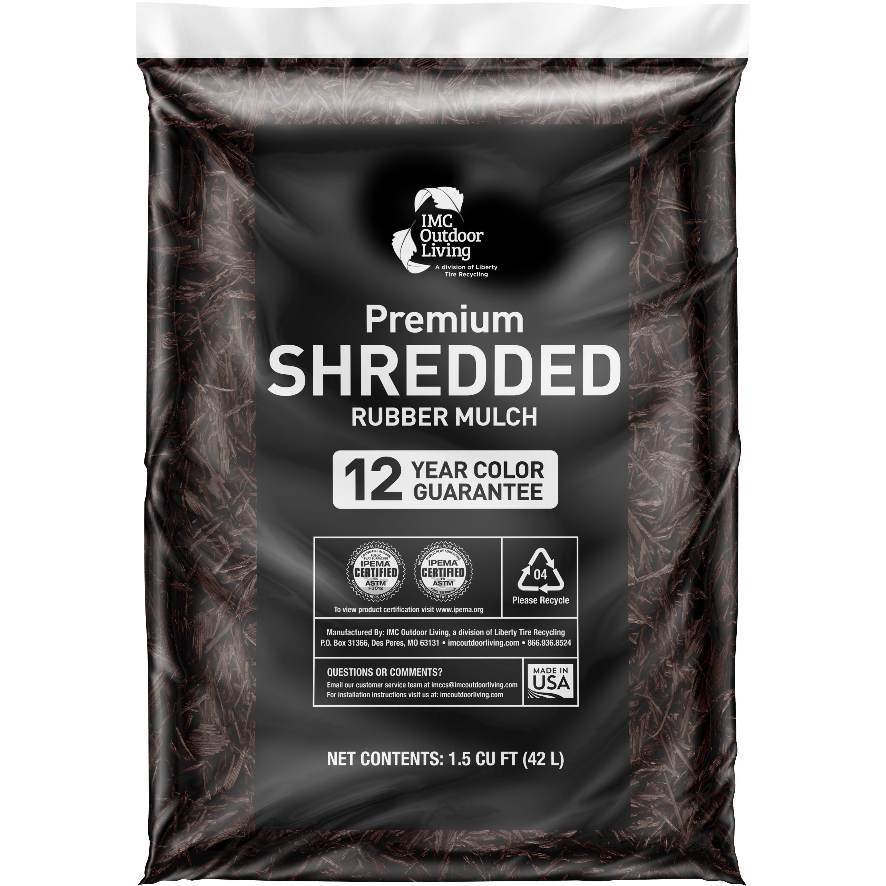 GroundSmart Shredded Rubber Mulch for Landscaping and Playgrounds (Brown, 1.5 cu ft) f0msn