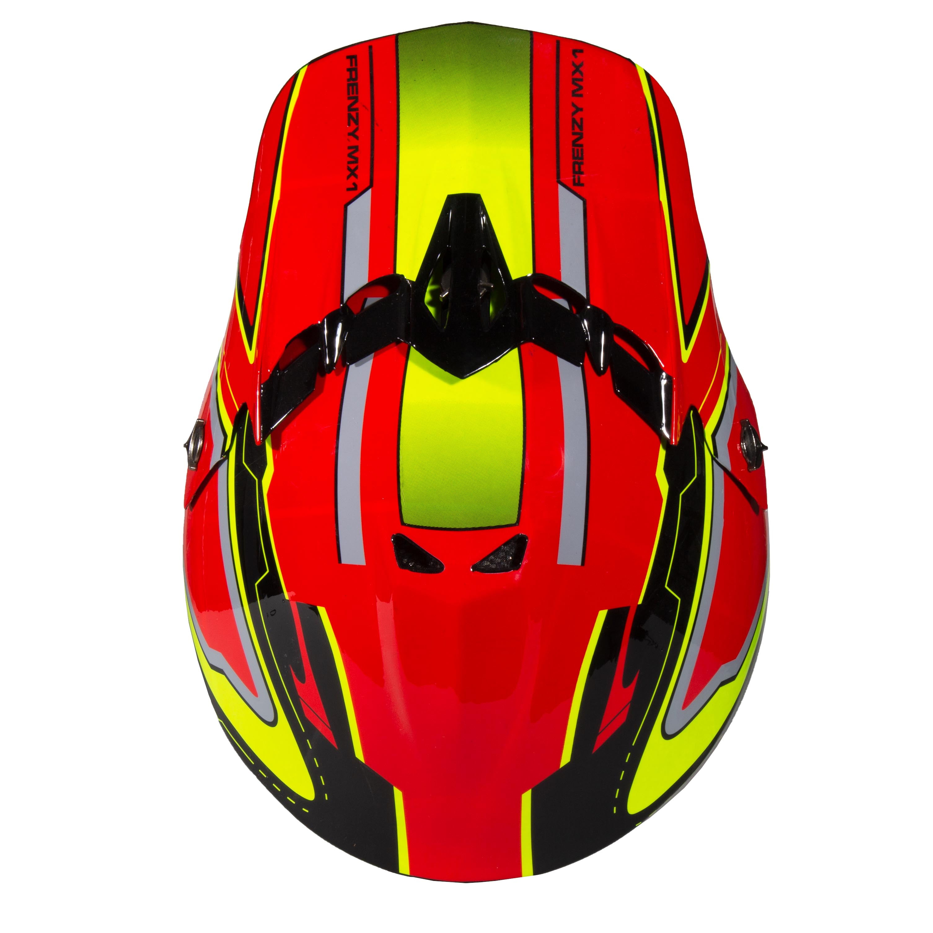 Fuel Helmets Youth Frenzy Off-Road MX Helmet (Red and Yellow, Youth Medium) medvs