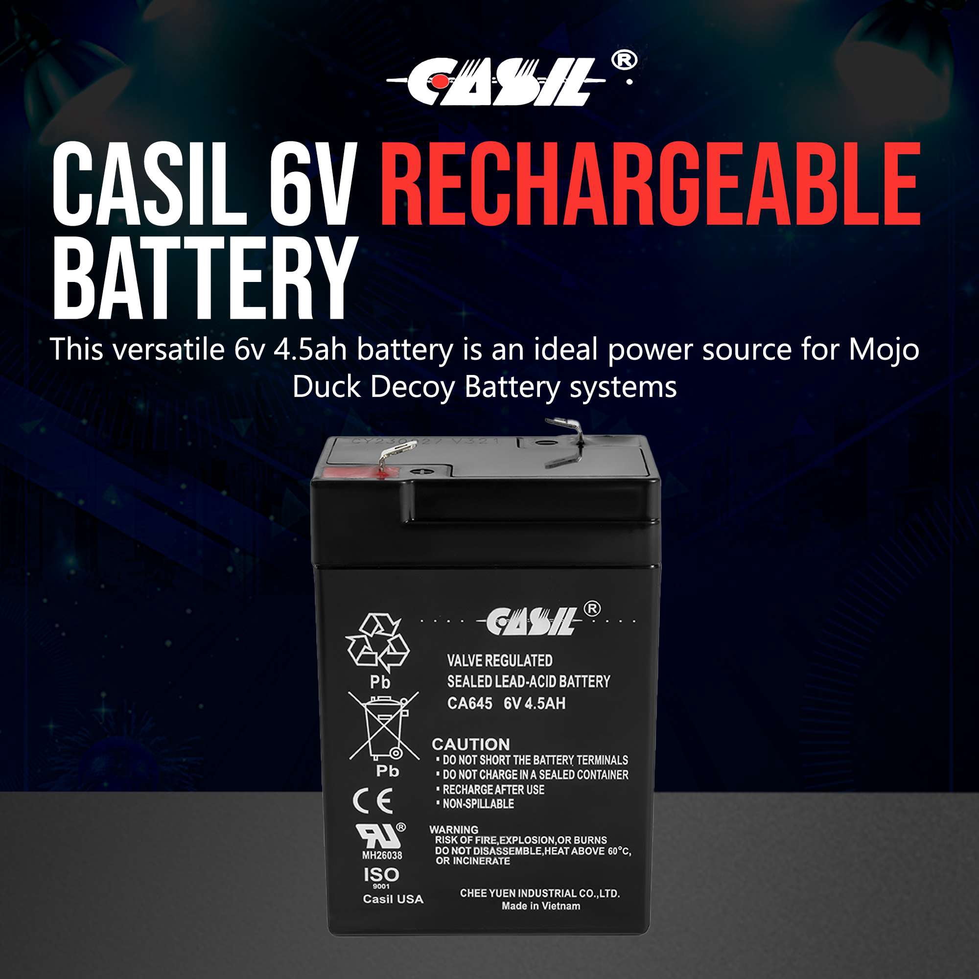 Casil 6V 4.5Ah Rechargeable SLA Battery for Power Wheels and Emergency Lighting (2 Pack) albvx