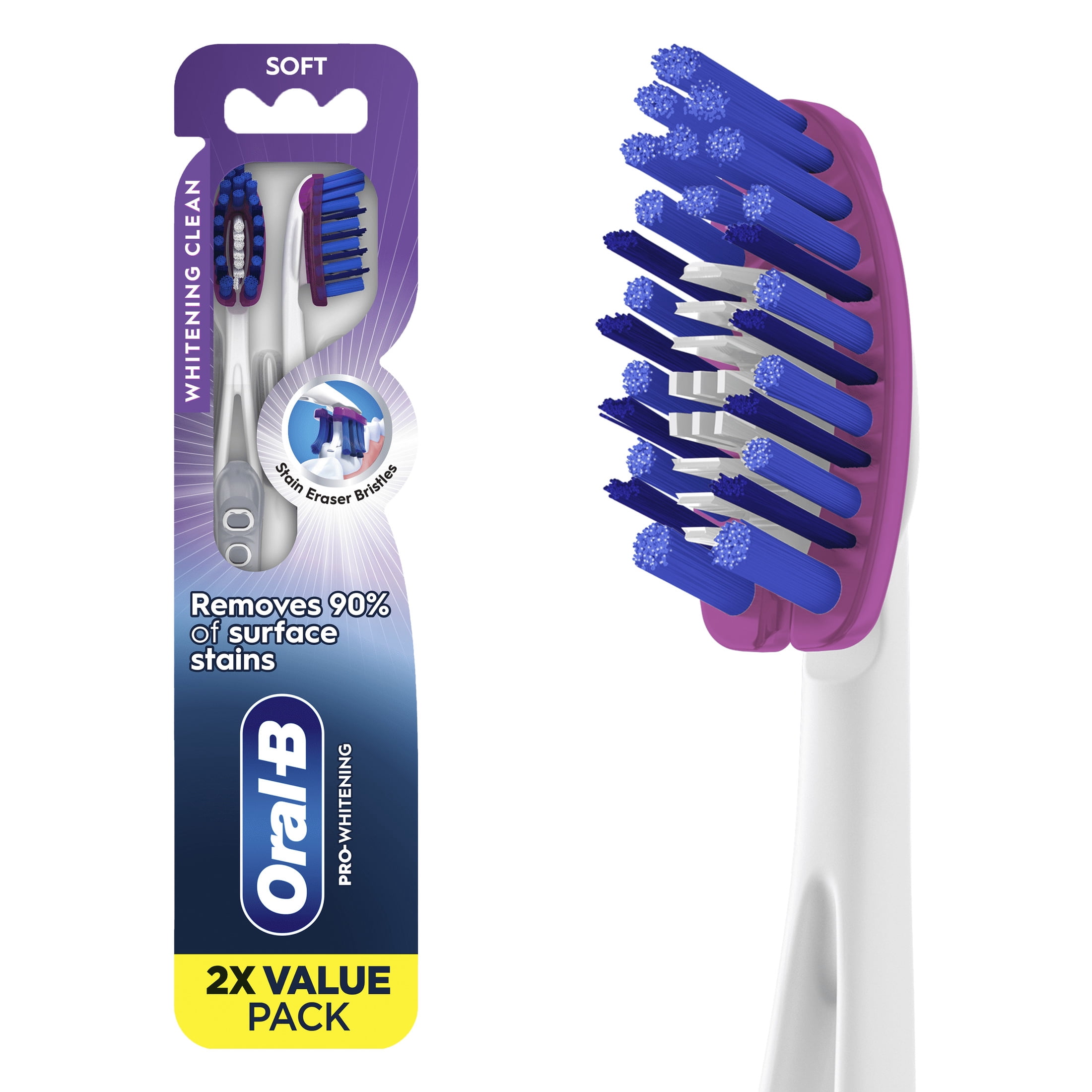 Oral-B Pro Whitening Toothbrush, Soft Bristles, Manual Toothbrush (2 Count) jmn3o