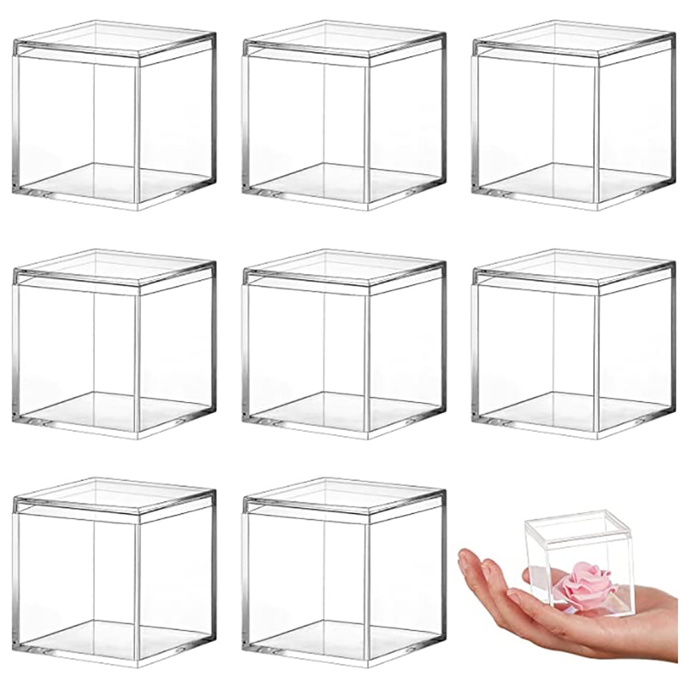 Hnlhot Clear Plastic Storage Containers with Lids, Airtight Organizer Boxes for Jewelry and Craft Supplies (12-Pack, 2 in) 6lcv9