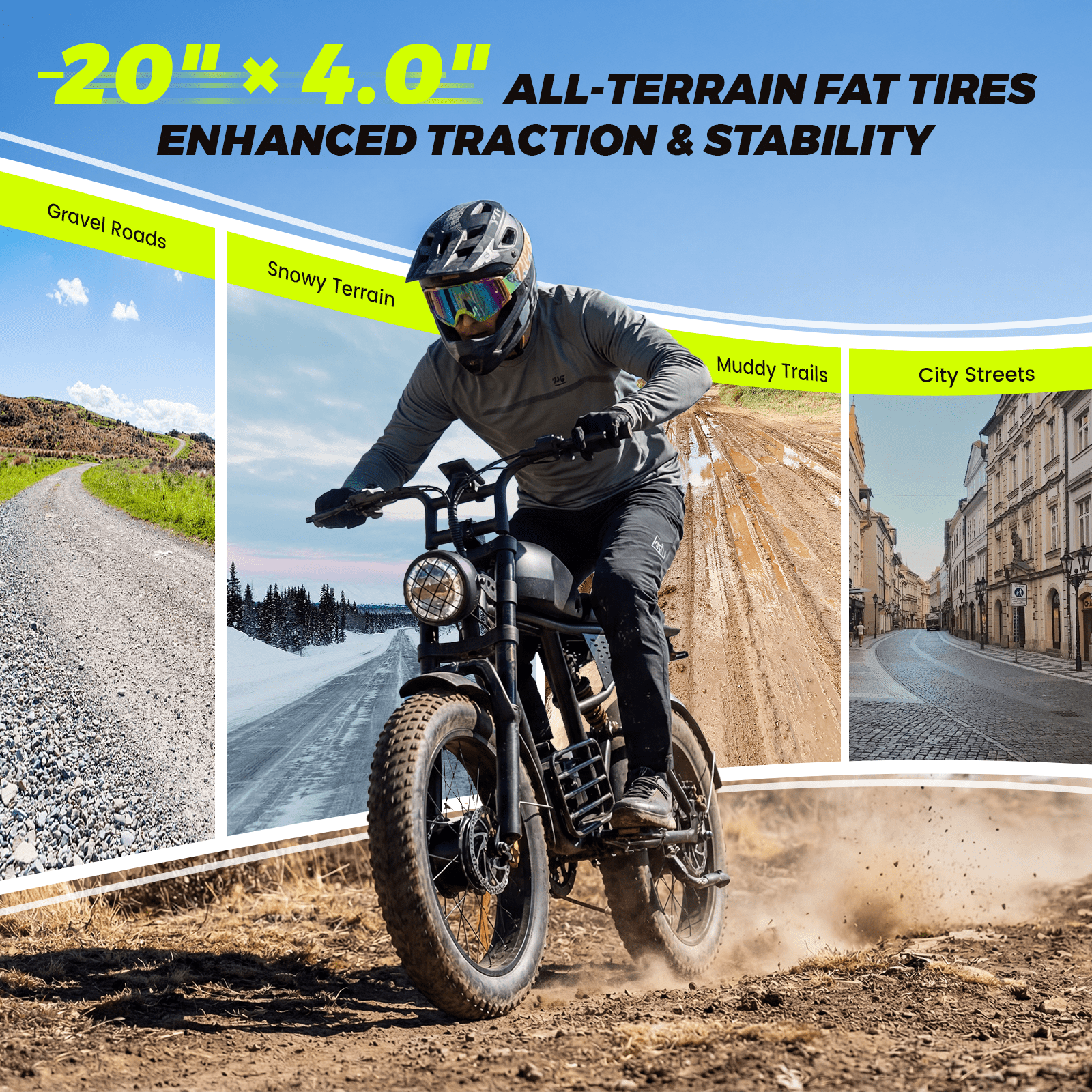 Nexaglide Electric Bike for Adults, 1500W Off-Road E-Bike, 34MPH Fat Tire Mountain Bike, 48V 20Ah Battery (Black, 20 in) zvjky