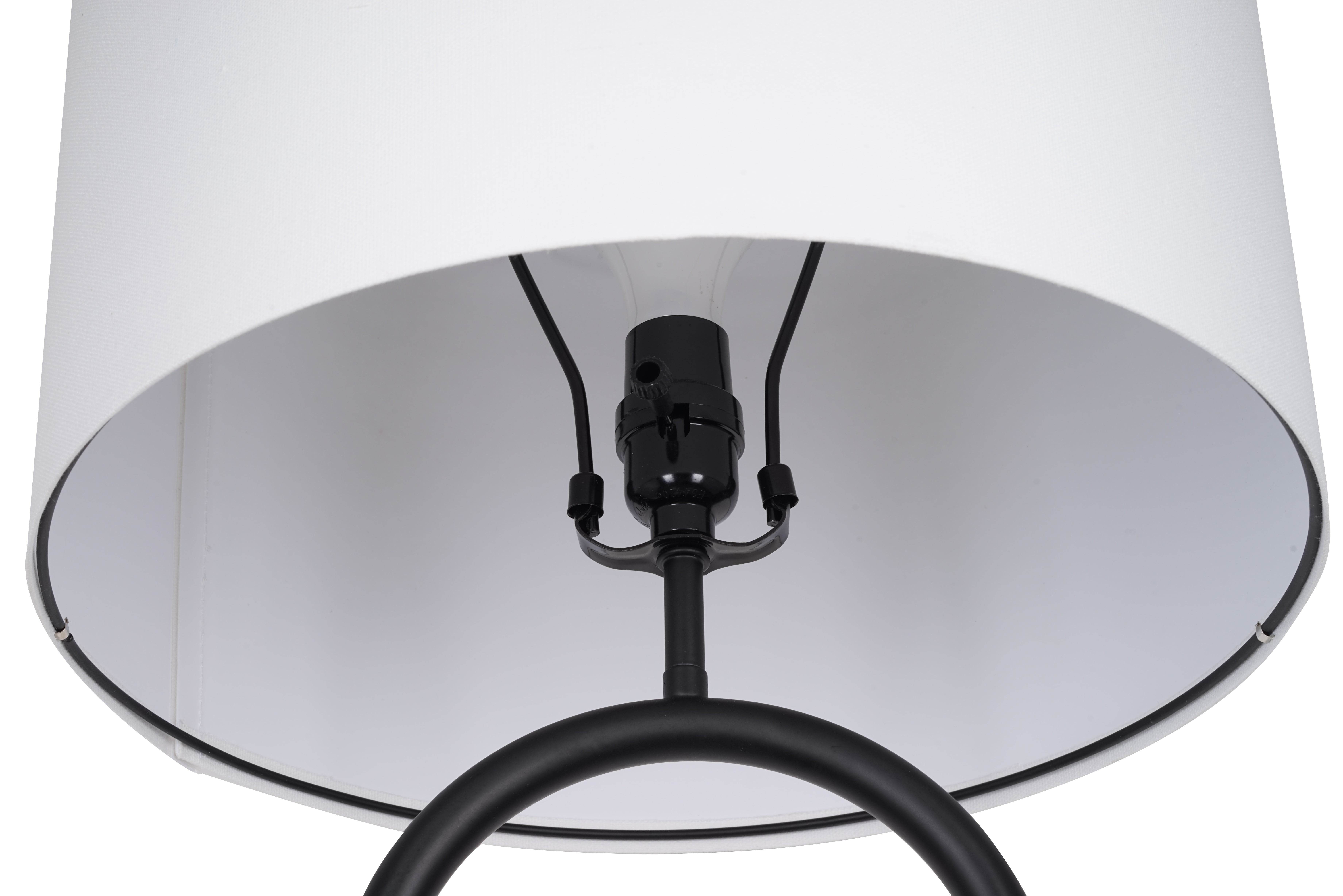 Mainstays Dual Pole Arch Metal Floor Lamp with Fabric Drum Shade (Black, 64 in) cbgb1