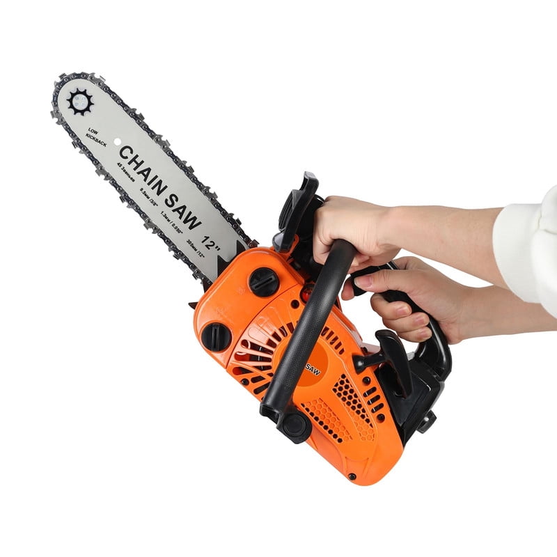 YNCE 25.4CC Gas Chainsaw, 12 Inch Power Chain Saw, 2-Cycle Gasoline Powered Garden Tool for Tree Cutting and Woodworking (12 in) eh4go