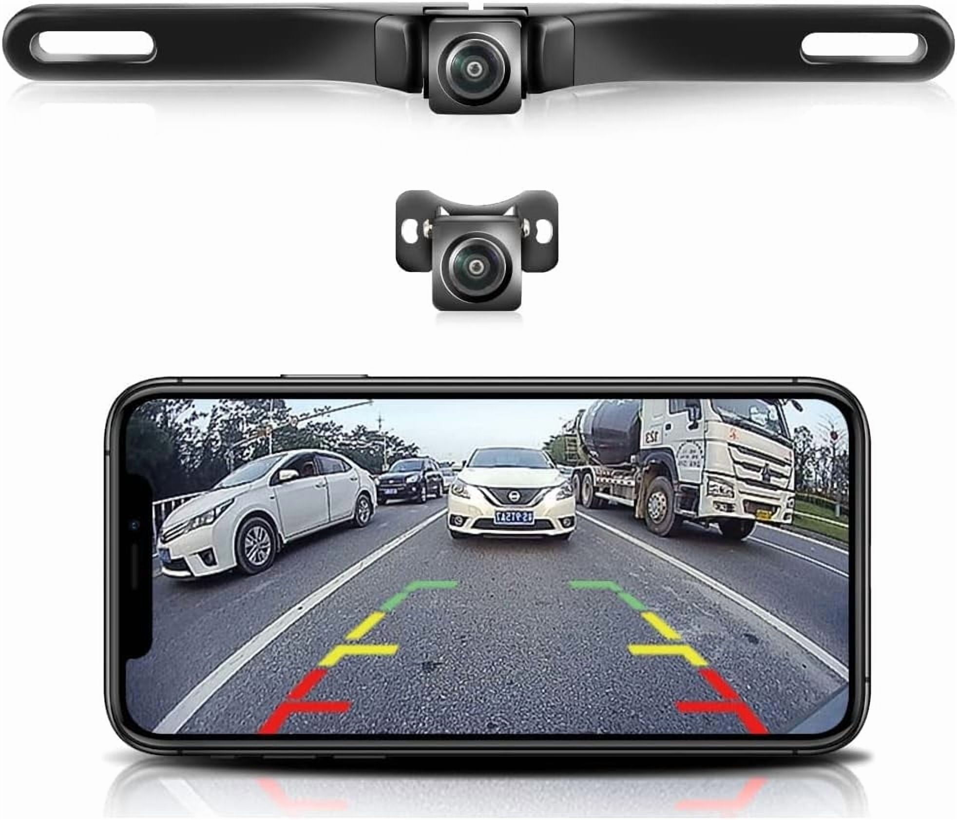 Nikauto 5G WiFi Wireless Backup Camera, 720P HD License Plate Reverse Camera for iOS and Android (Black, 0.2 oz) mogld