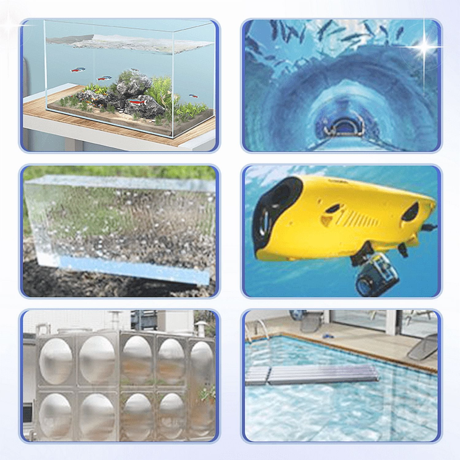 Kadlawus Underwater Waterproof Adhesive Paste for Aquarium and Pool Repair (Clear, 3 oz) espzf
