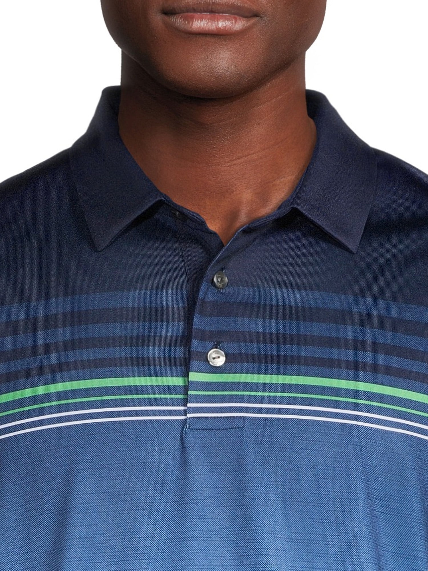 Ben Hogan Men's Ombre Stripe Performance Polo Shirt (Blue, S) gq983