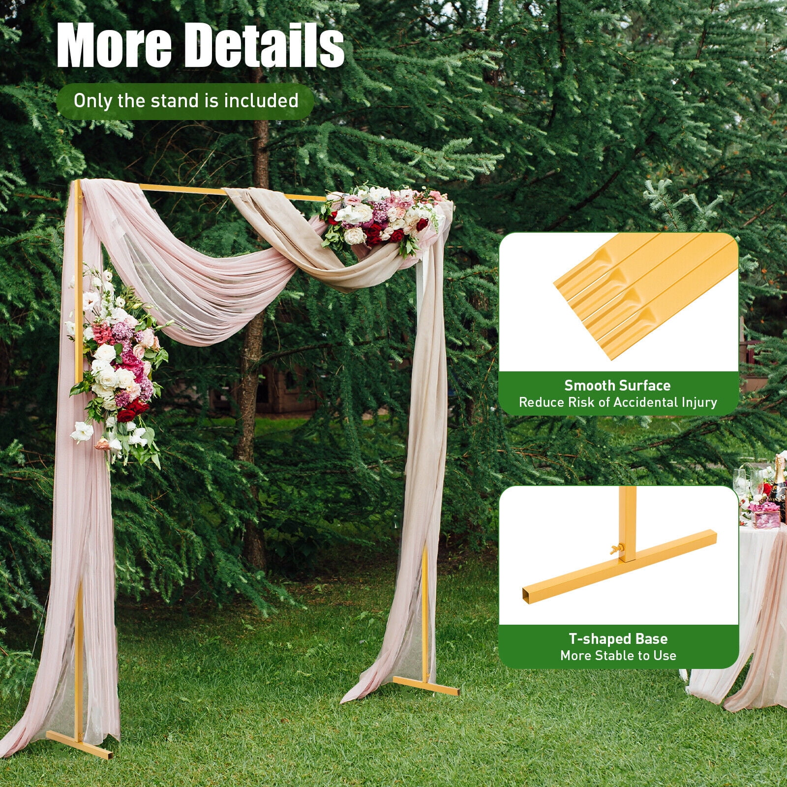 Denest Balloon Arch Stand Kit for Wedding Birthday Party Decoration (Yellow, 6.6 ft) 0omuh