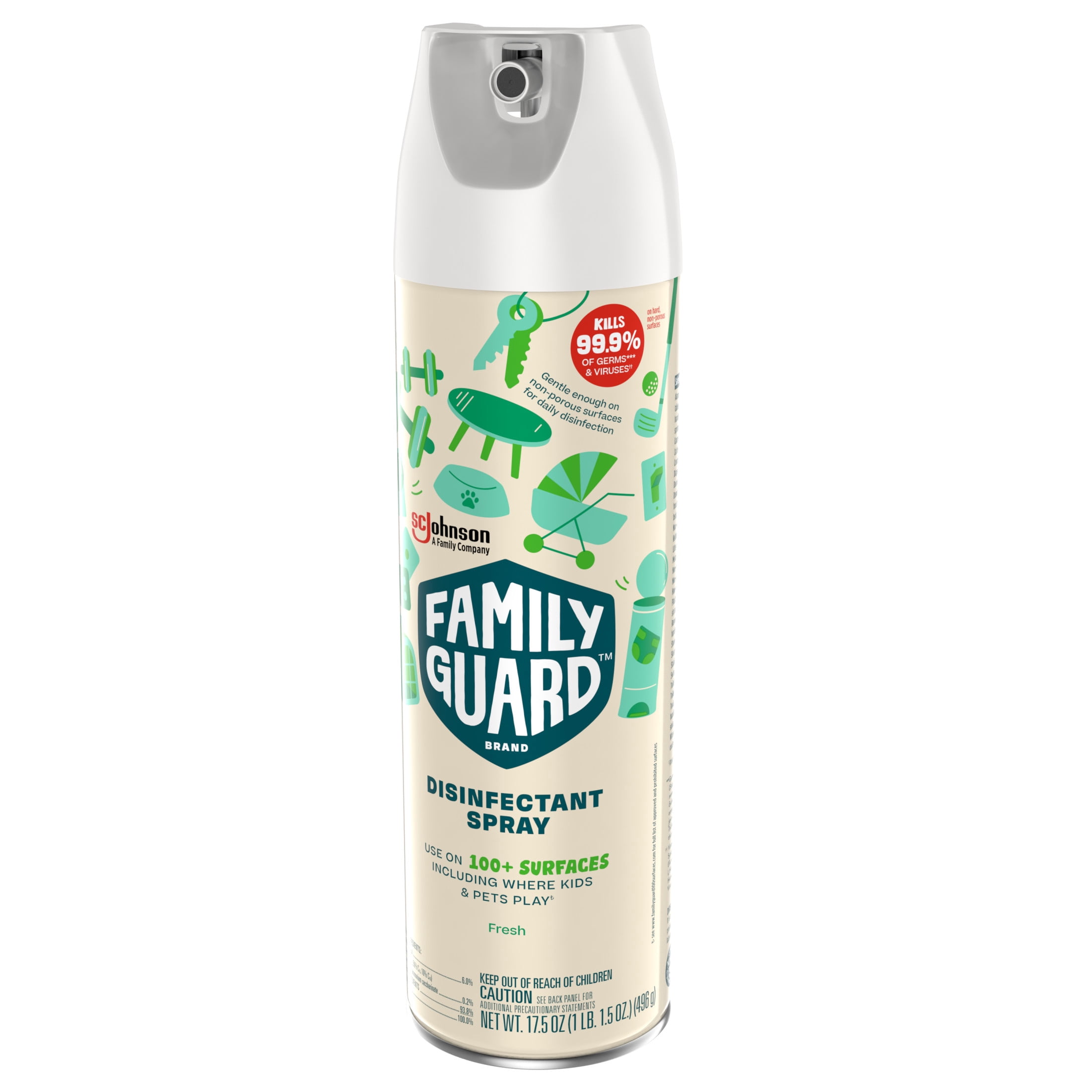 FamilyGuard Disinfectant Spray, Fresh Scent, Multi-Surface Household Cleaner (17.5 oz) ym9zx