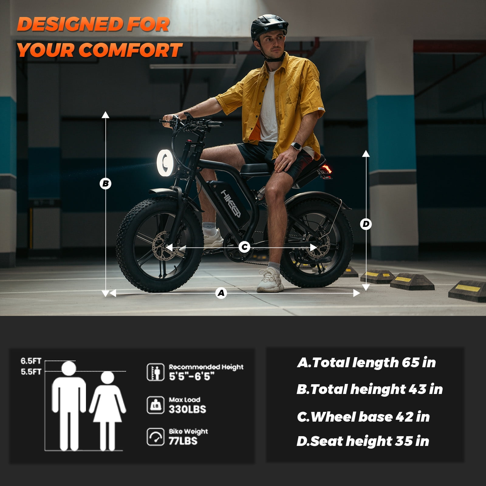 HELOKEEP Fat Tire Electric Mountain Bike, Full Suspension Off-Road E-Bike with 1500W Peak Motor (Black, 20 in x 4 in) 0y3yi