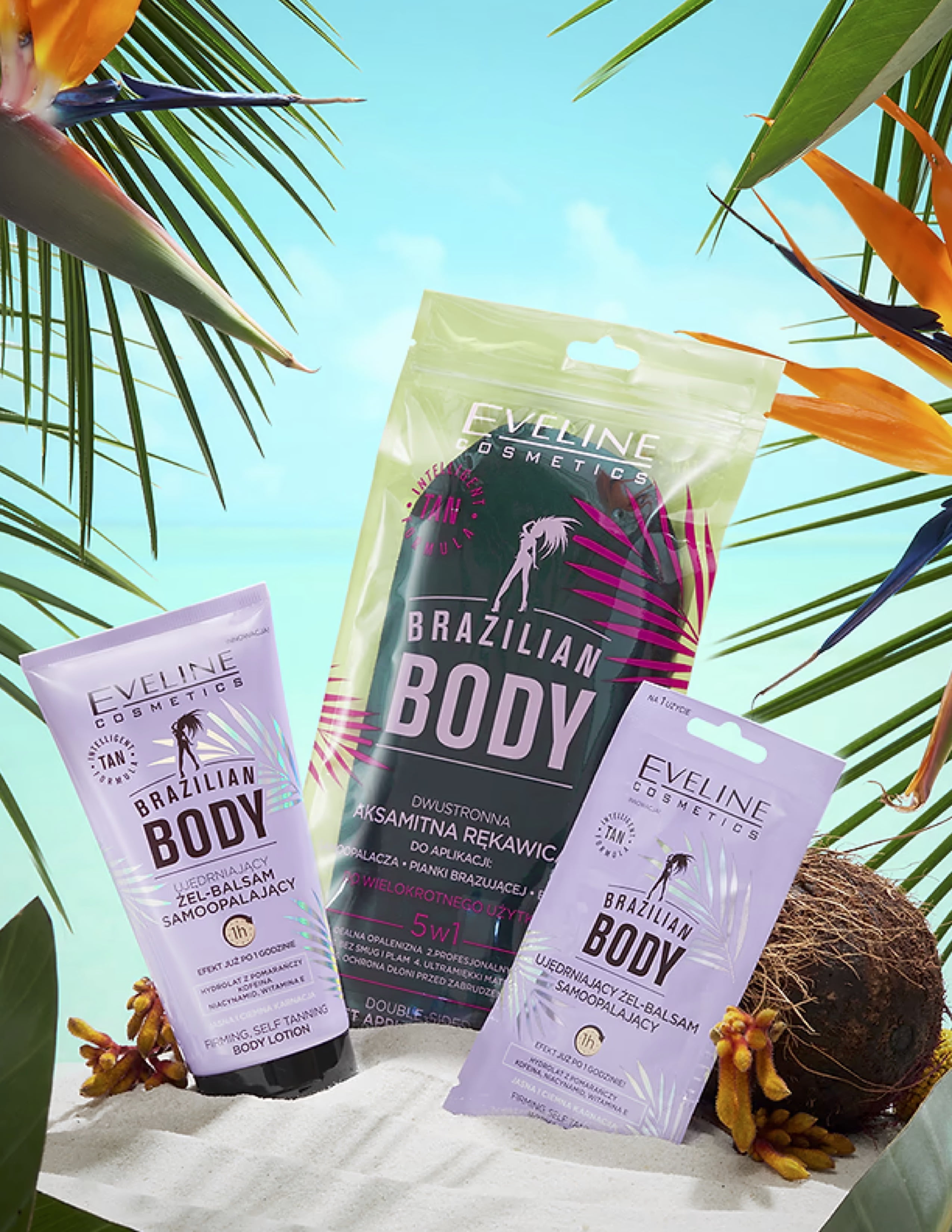 Eveline Cosmetics Brazilian Body Self Tanning Lotion (Natural Glow, Moisturizing Formula, 5.07 fl oz) qc8ei