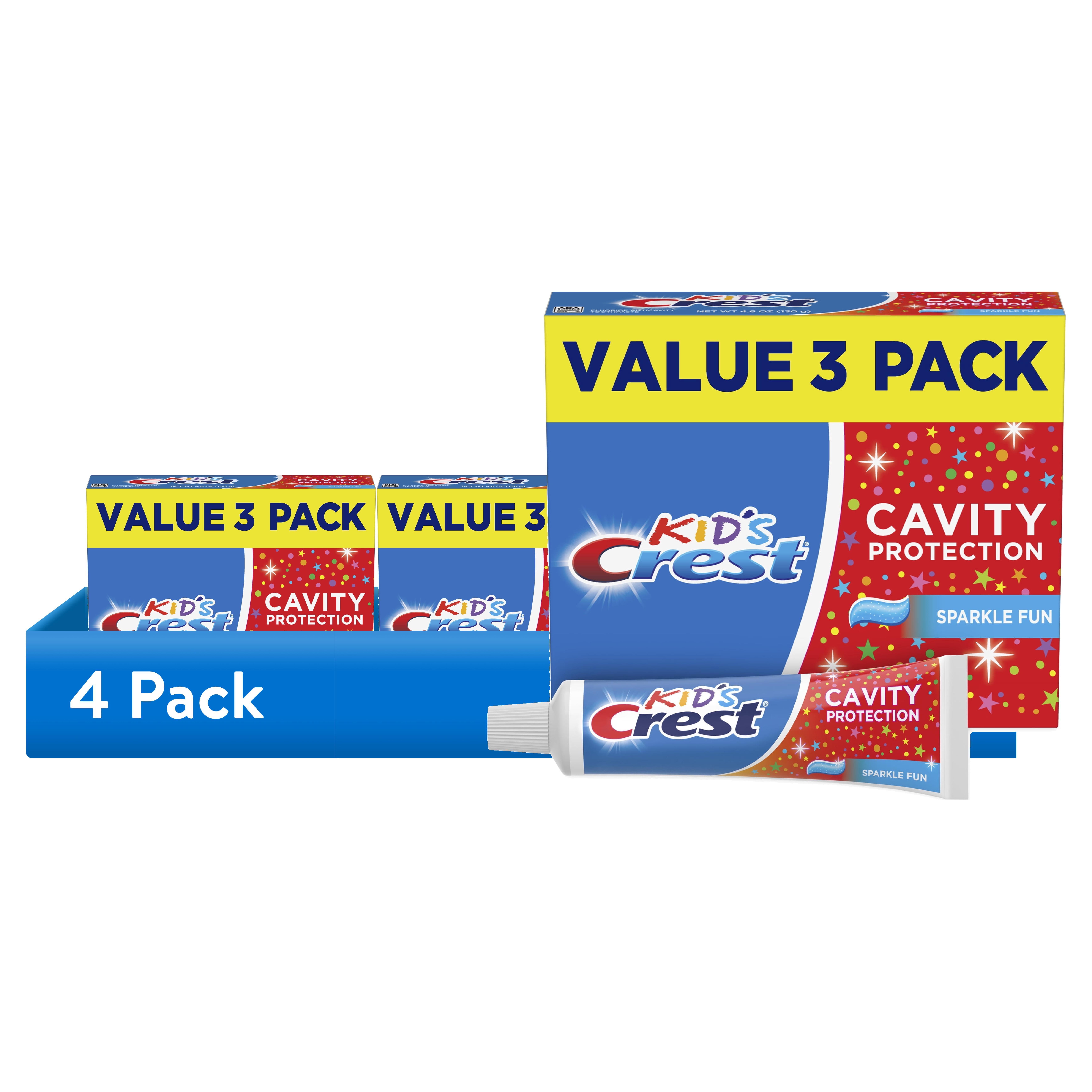 Crest Kids Cavity Protection Toothpaste, Sparkle Fun Flavor, Anticavity Fluoride Formula (4 Pack, 4.6 oz) ev6uw