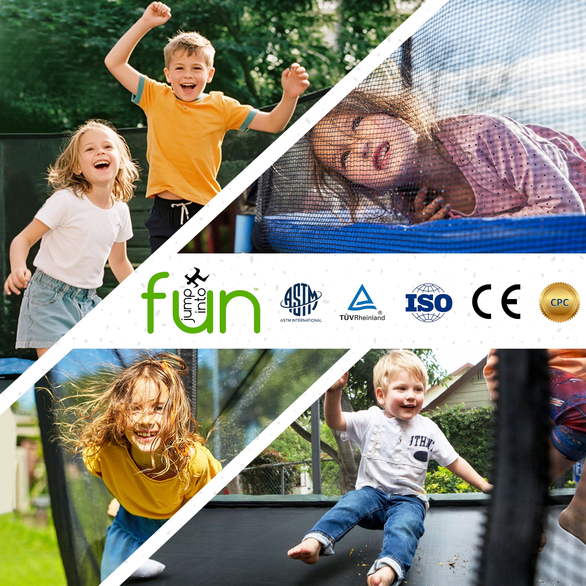 Jump Into Fun Rectangle Trampoline (Green, 8x14 ft) 8e0te