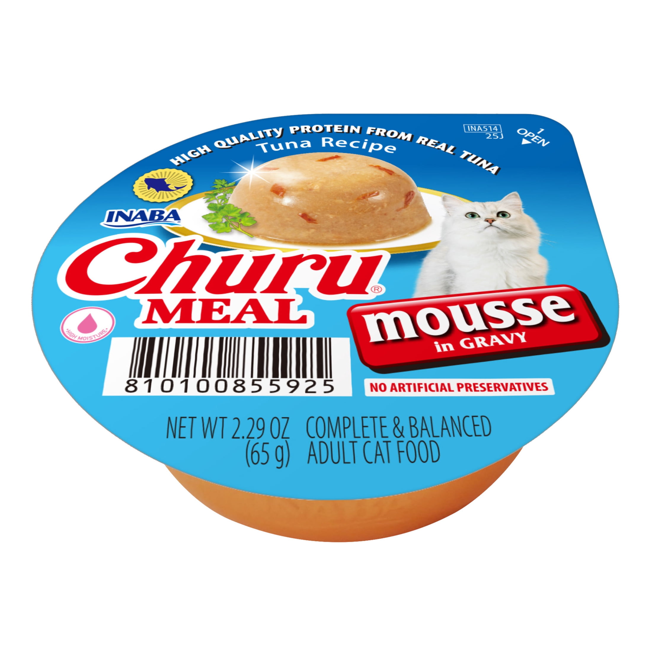 Inaba Churu Meal Mousse Adult Wet Cat Food, Tuna Recipe (2.29 oz) npsoa