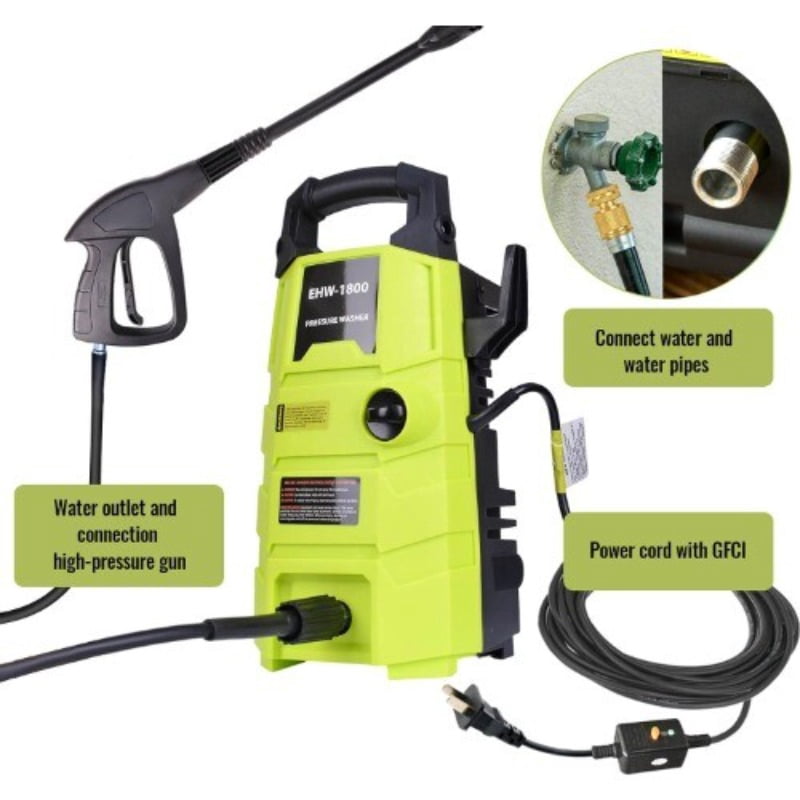 KBOROVER Electric Pressure Washer 1800 PSI 1.6 GPM, Portable Power Washer with 20 ft Hose and Foam Cannon (1800 PSI) gx8ux
