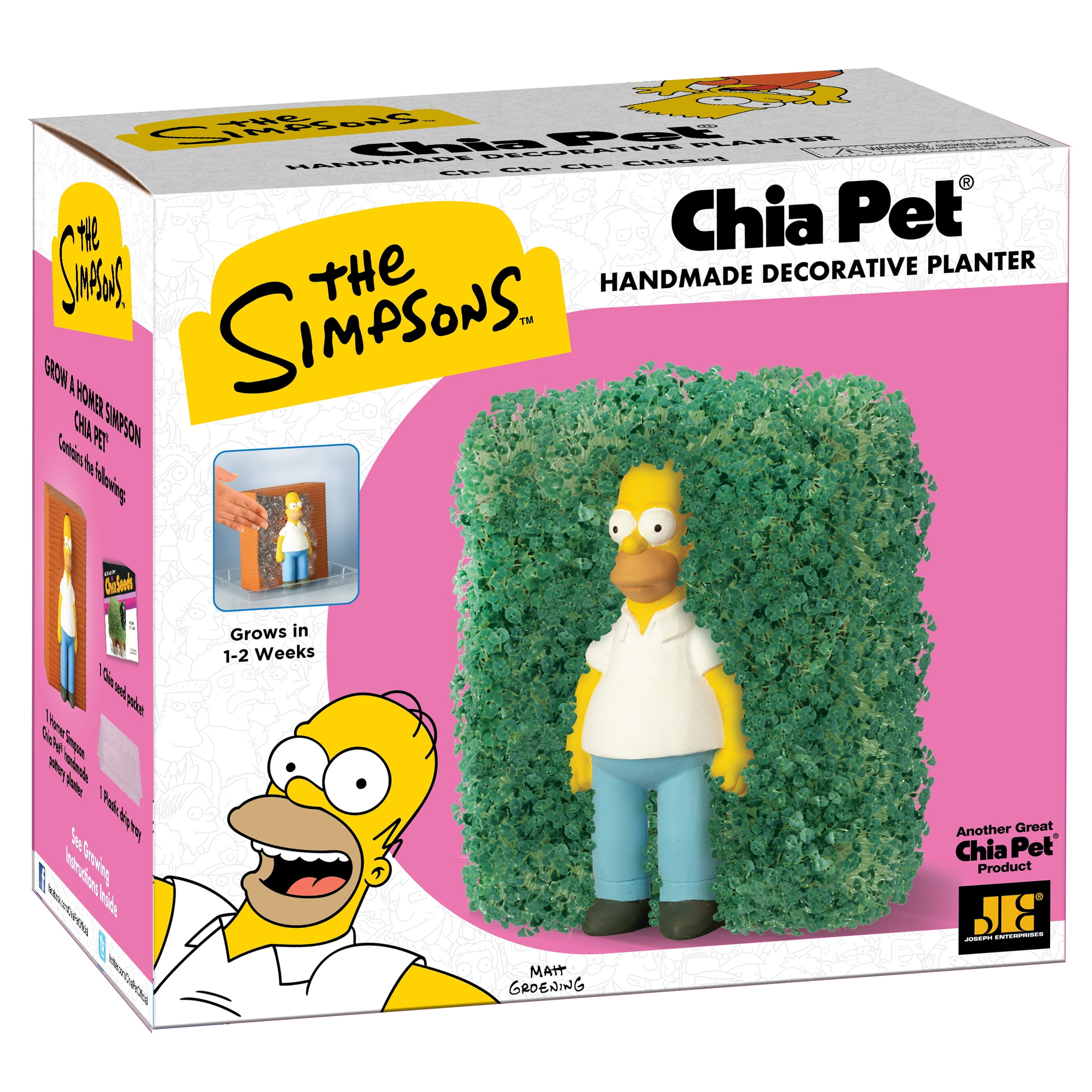 Chia Pet Homer Simpson Handmade Decorative Planter (Red, 1 Pack) yrar0