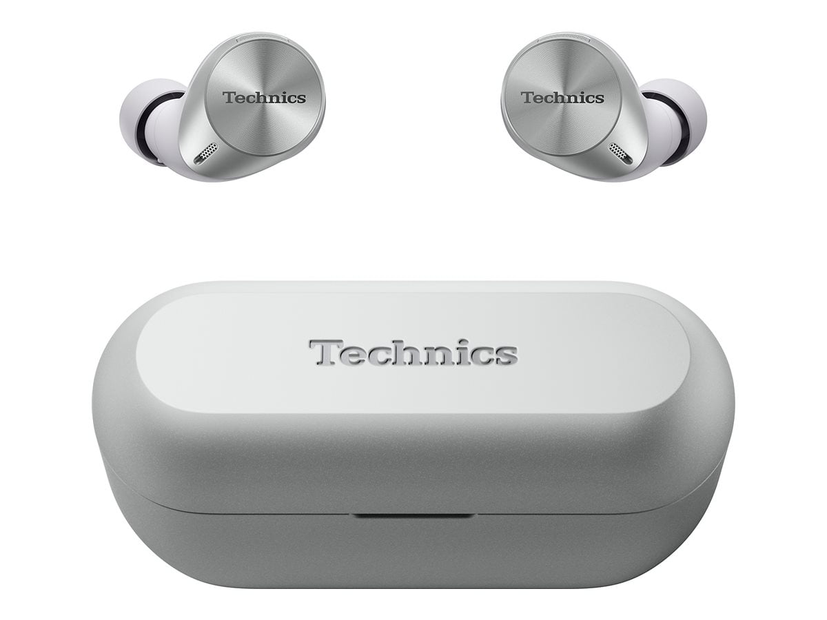 Technics HiFi True Wireless Noise Cancelling Earbuds with Multipoint Connectivity and Wireless Charging (Silver) 5qnx1