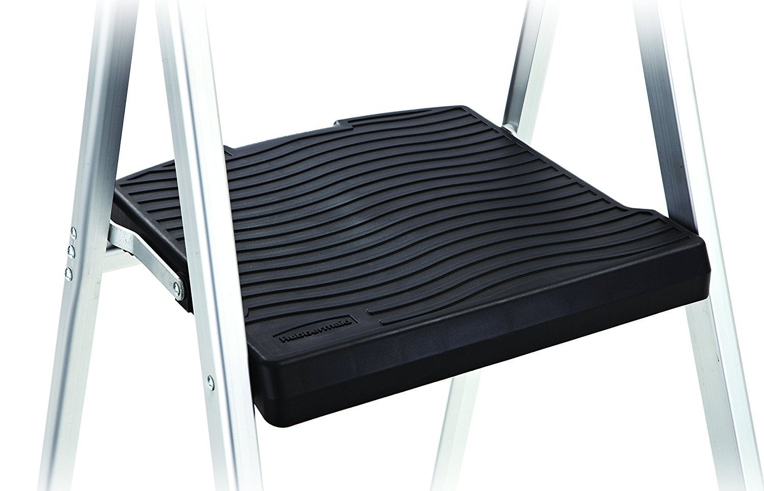 Rubbermaid 2-Step Lightweight Aluminum Step Stool with Project Top (Silver, 40.75 in) hf8ia