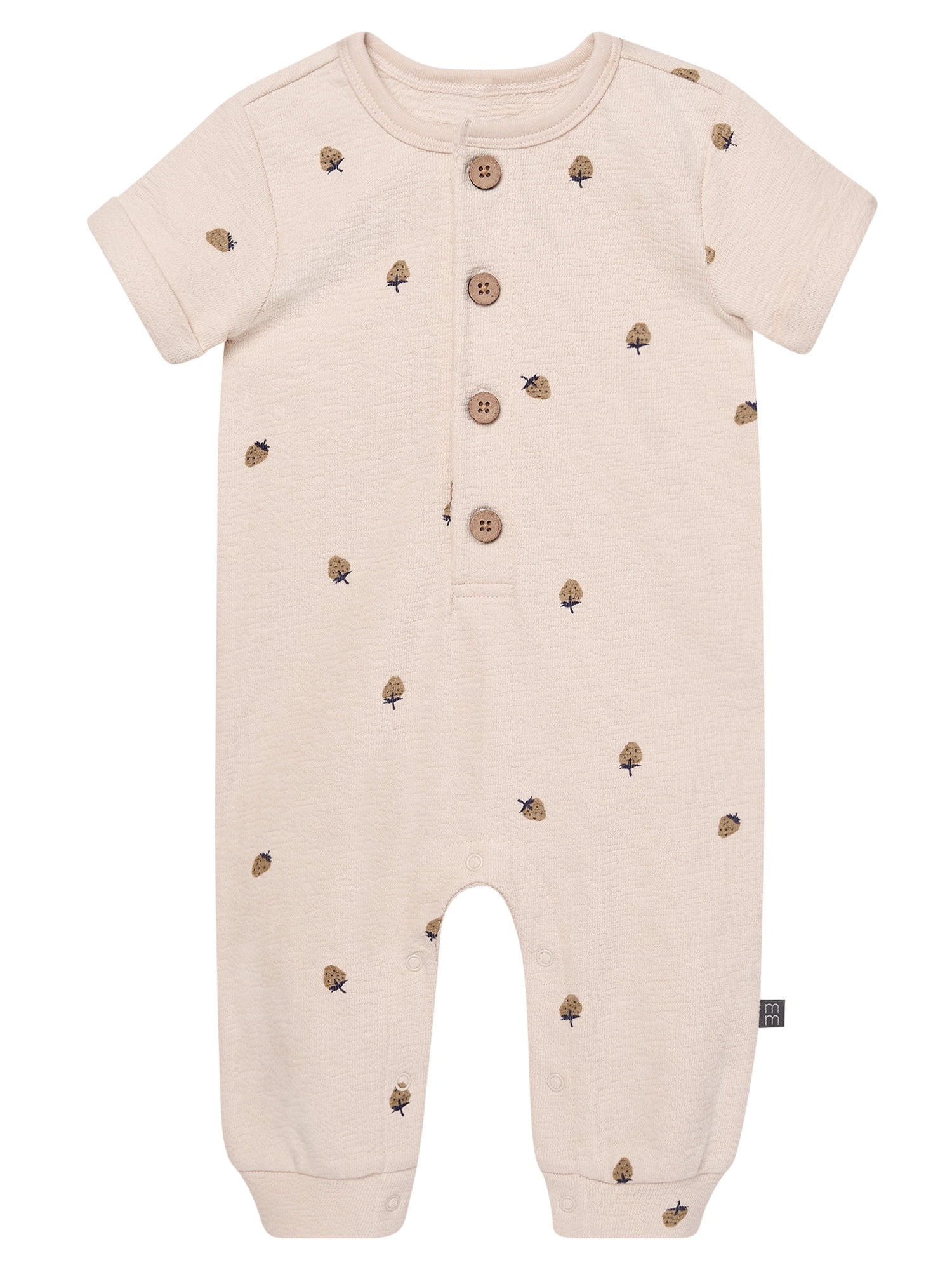 Modern Moments by Gerber Baby Boy Short Sleeve Henley Romper (0-24 Months) 13bwy