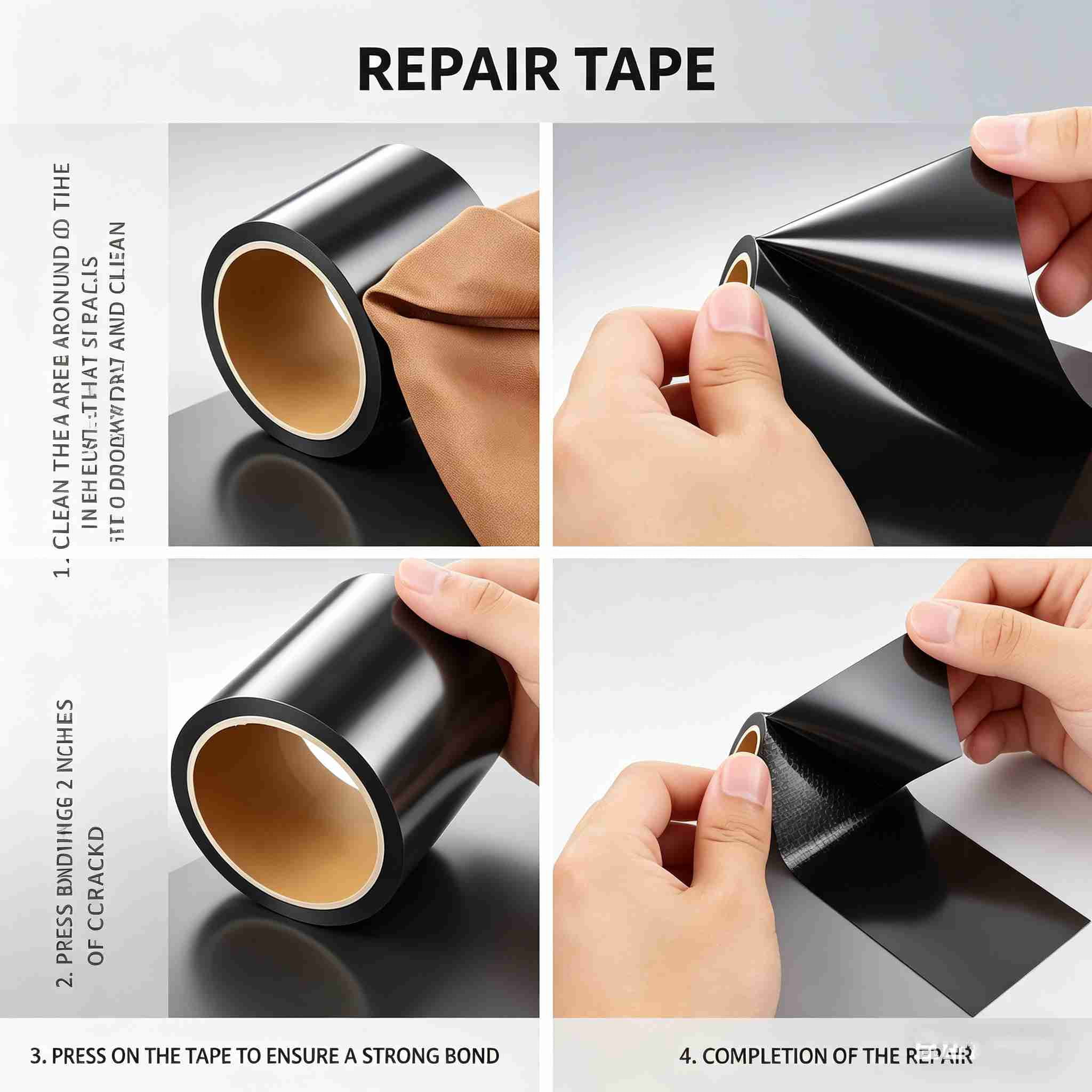 MODANU RV Underbelly Repair Tape, Heavy-Duty Waterproof Fabric Sealing Patch for Camper and Travel Trailer (Black, 4 in x 19.69 ft) t937b
