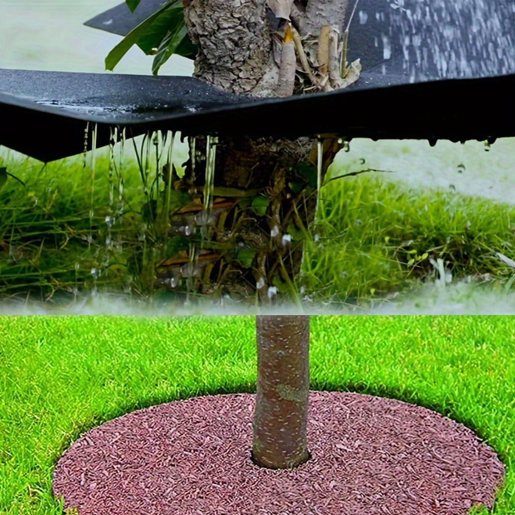 WINDLAND Breathable Landscape Tree Rings Weed Barrier Mat for Soil Moisture Control (Green, 24 in) wwhk4