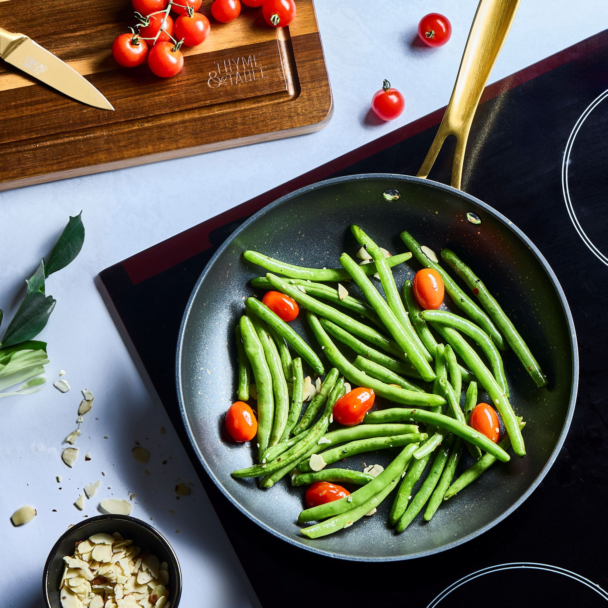 Thyme & Table 12-Piece Ceramic Non-Stick Cookware Set Signature Collection (Gold, 12-Piece) 71mpa