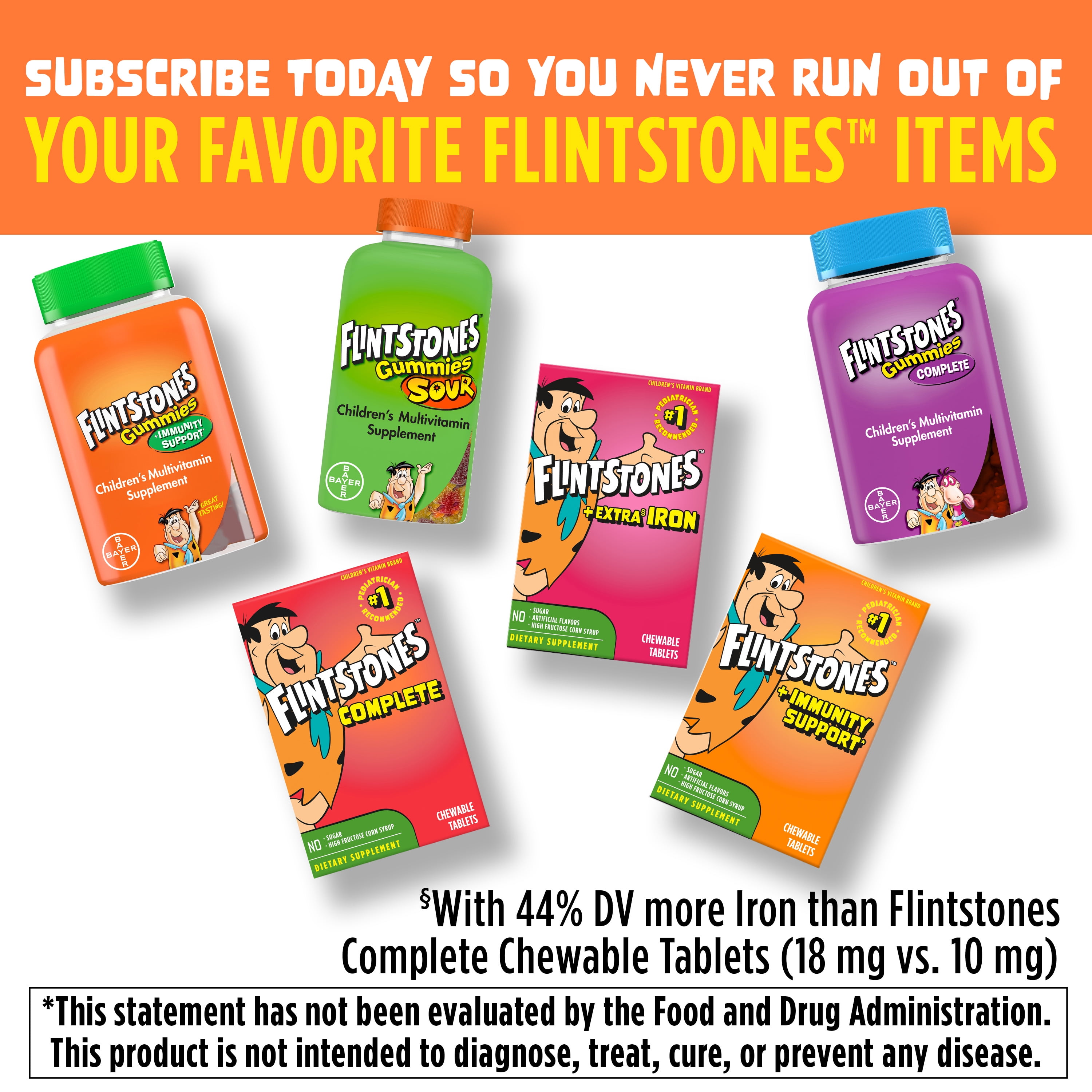 Flintstones Gummies Plus Immunity Support, Vitamin C & Zinc Multivitamin Supplement (150 Count) z7nc4