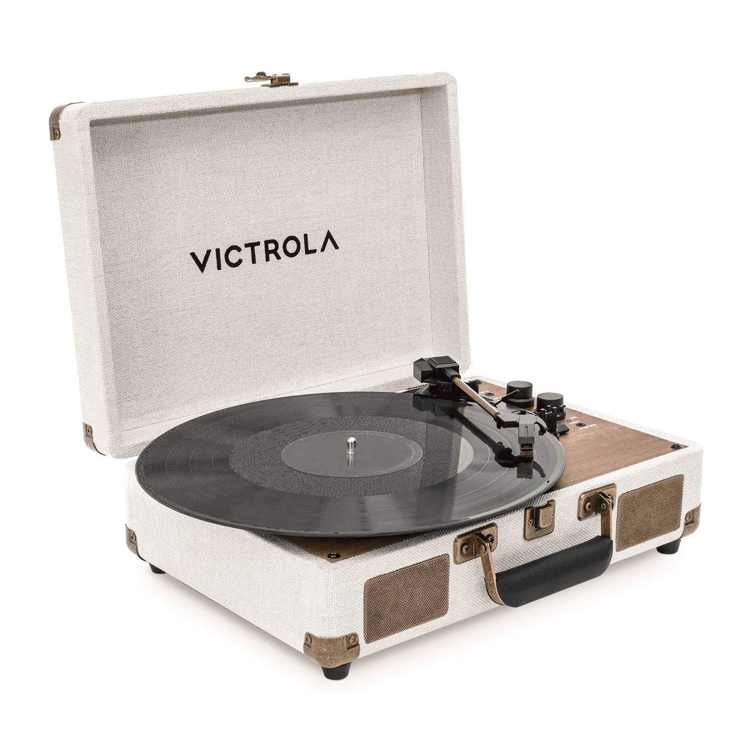Victrola Venture Bluetooth Portable Suitcase Record Player with 3-Speed Turntable and Built-in Speakers (Oak) ppatz