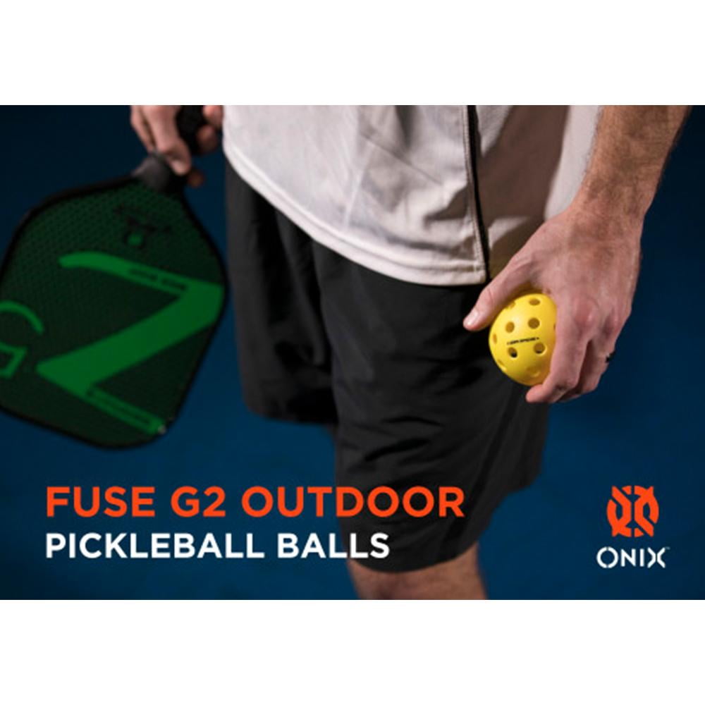 Onix Fuse G2 Pickleball Balls, Tournament Grade Outdoor Performance (Yellow, 3 Pack) a6evg