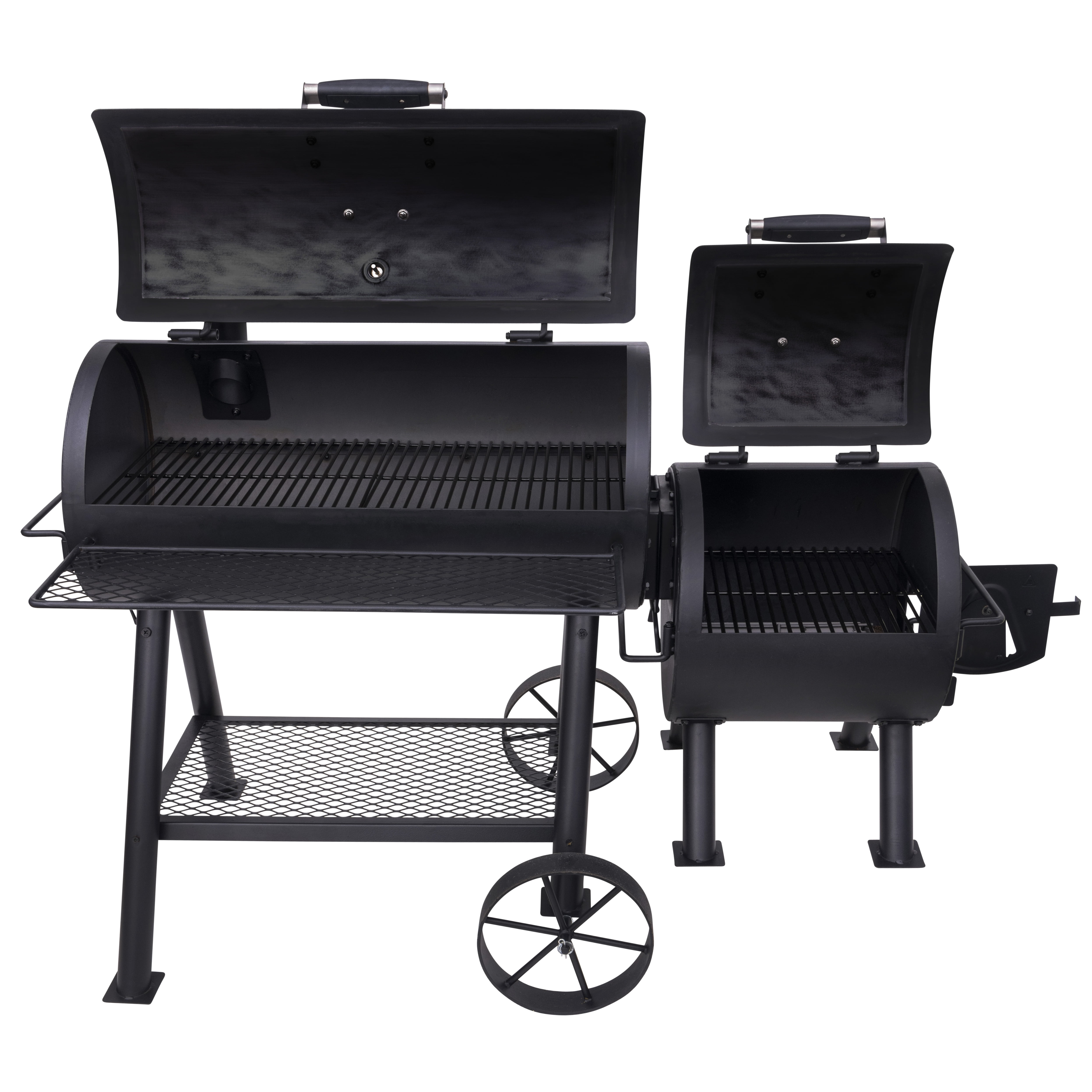 Oklahoma Joe’s Hitch Portable Charcoal Grill, Heavy-Duty Offset Smoker Attachment (Black, 220 sq in) jmzxh