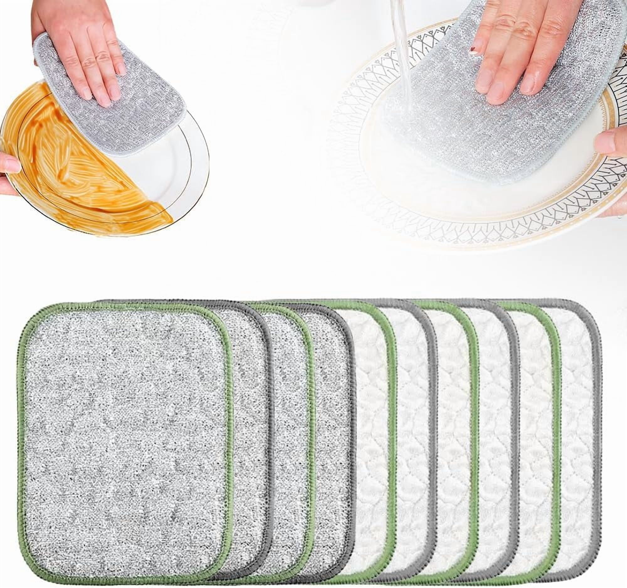 SturdyPro All-Purpose Metal Scrubbing Pads, Non-Scratch Wire Dish Cloths for Kitchen Cleaning (Silver, 10-Pack) j9191