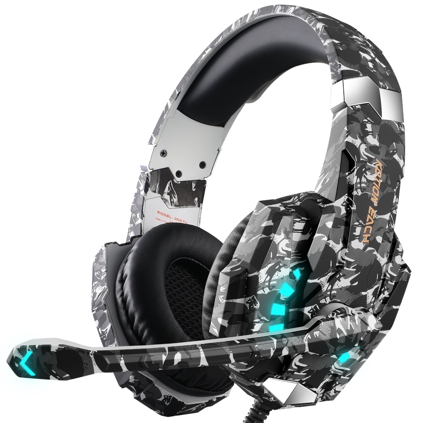 SIXGOLDHUA Wired Gaming Headset with Microphone, 7.1 Surround Sound Over-Ear Headphones for PC PS5 PS4 Xbox Series X|S (Grey, 49 in) oul6d