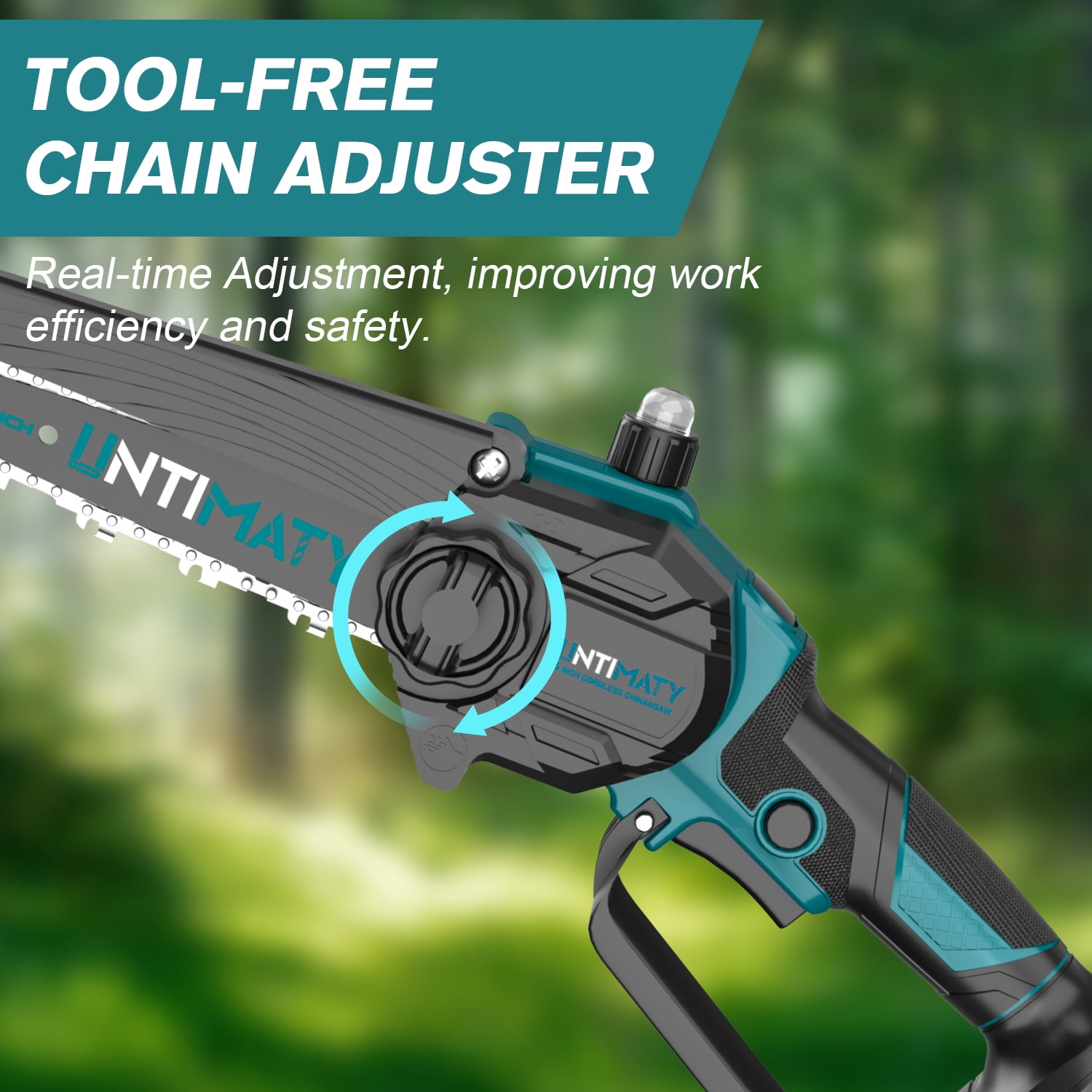 UNTIMATY Cordless Mini Chainsaw for Tree Trimming and Wood Cutting (Blue, 6 in) i8jxn