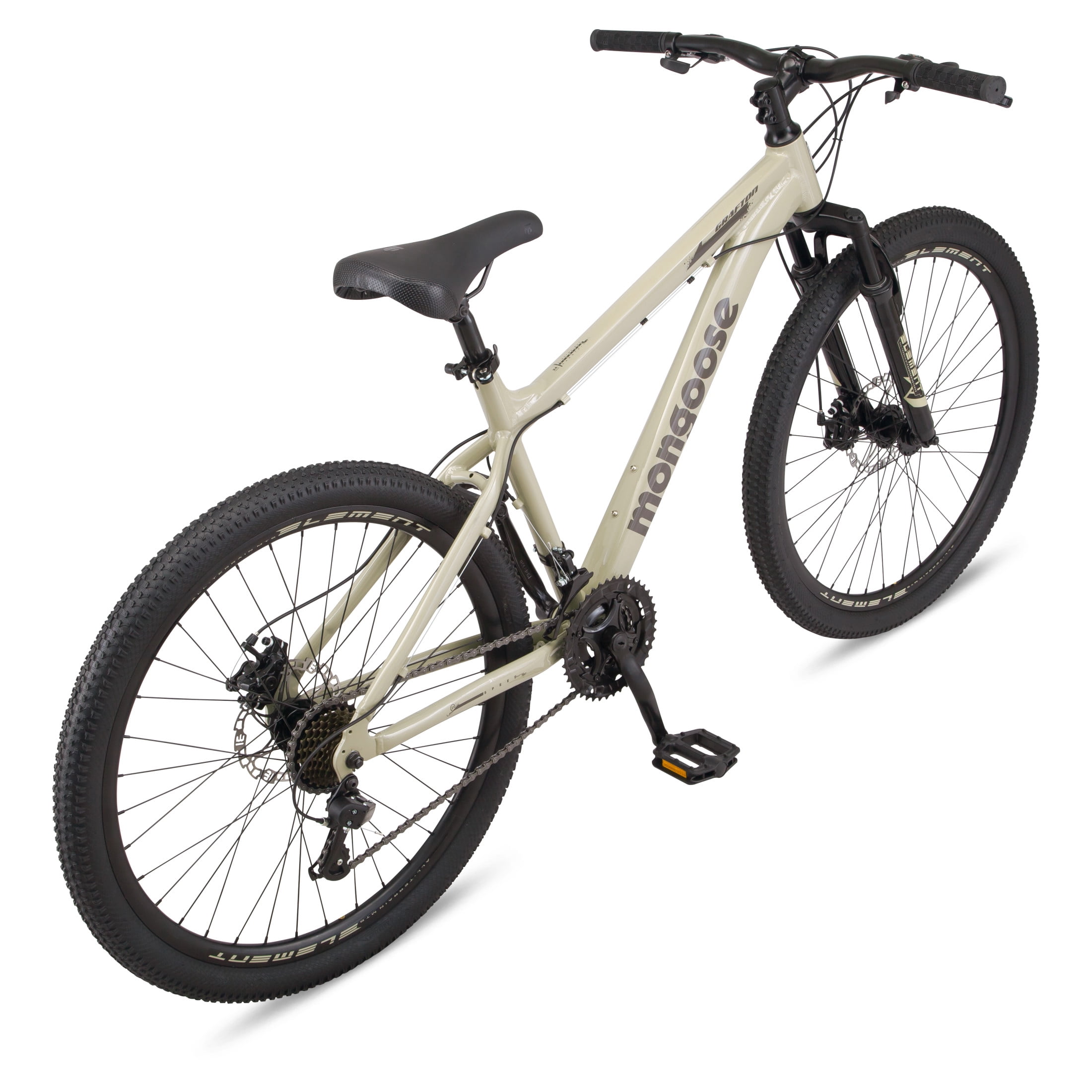 Mongoose Grafton Mountain Bike, 21-Speed Hardtail, Rugged Off-Road Performance (Tan, 26 in Wheel) f592m