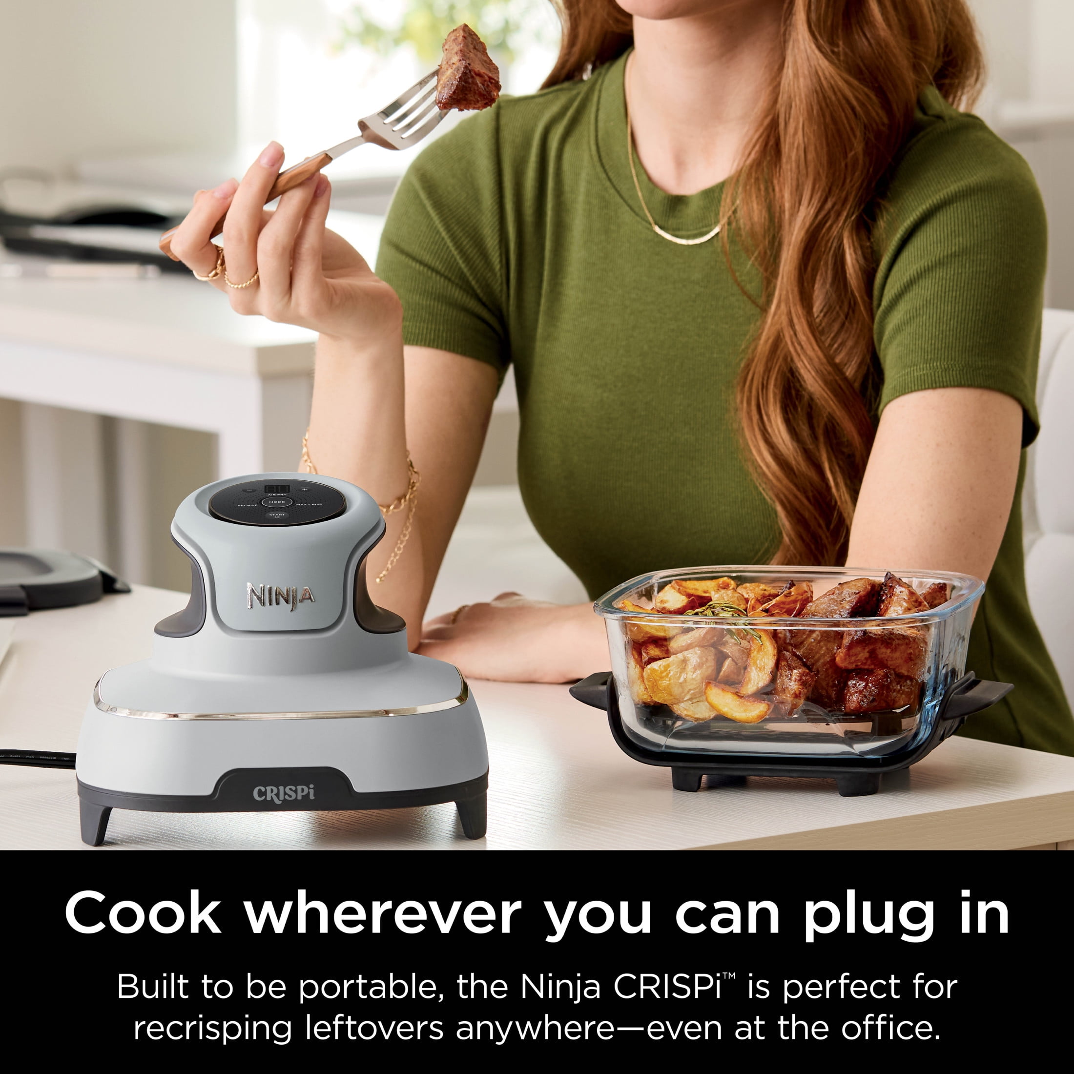 Ninja Crispi Glass Air Fryer 3-in-1 Portable Countertop Oven (White, 4 qt) iggs7