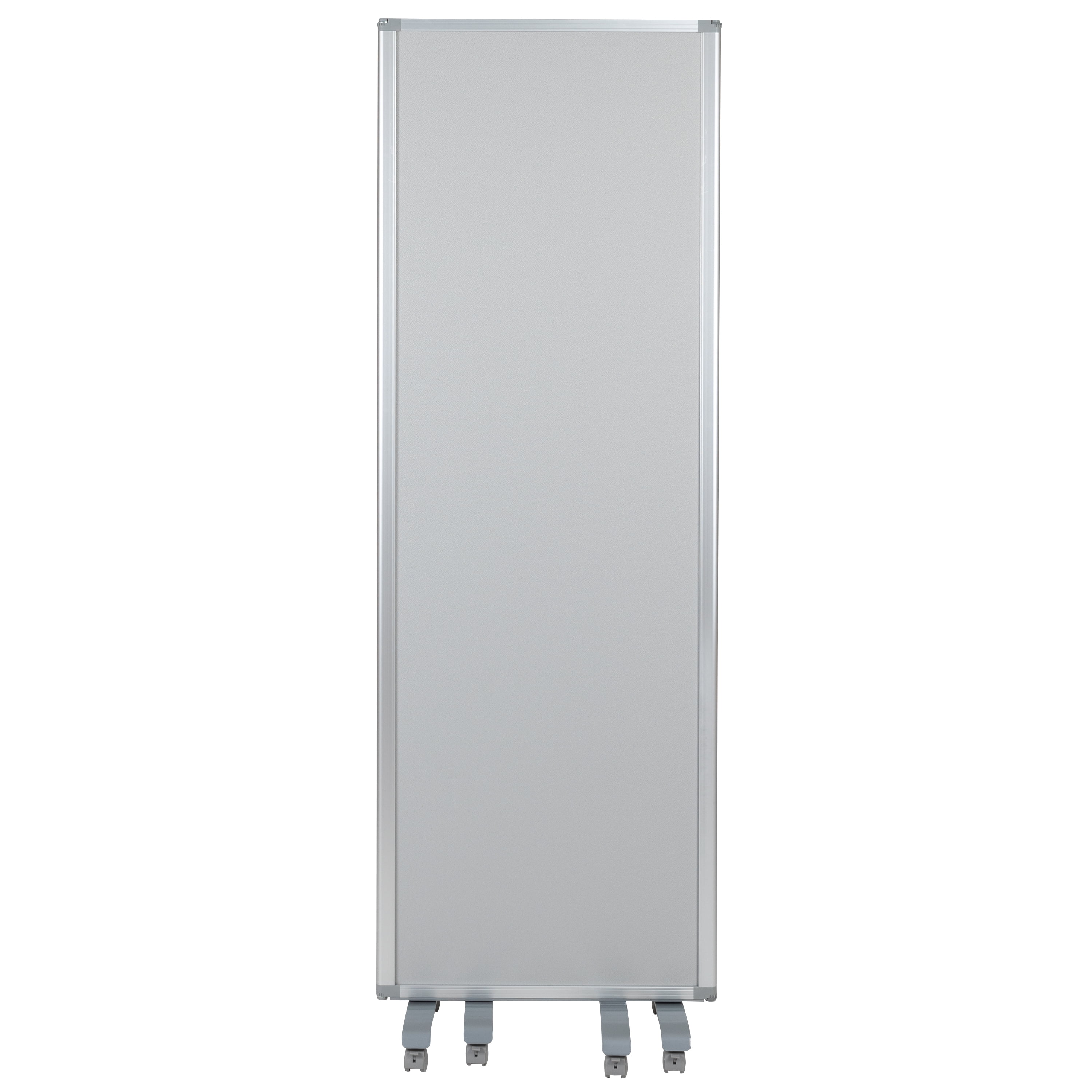 BizChair Mobile Magnetic Whiteboard and Fabric Room Divider (White, 72 in H x 24 in W, 3 Sections) v499p