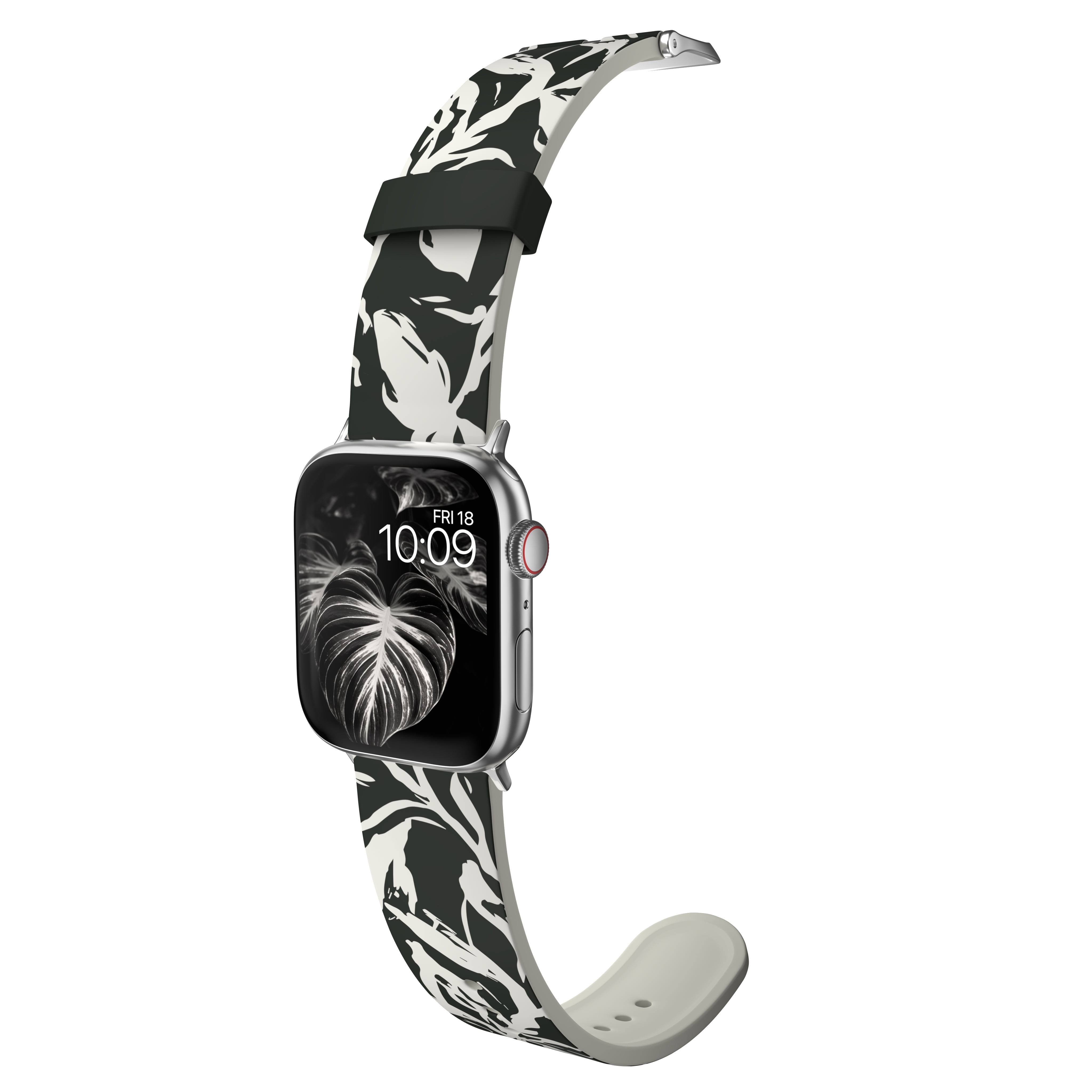 MobyFox Midnight Flora Silicone Smartwatch Band (Black, Universal Fit) a43xp