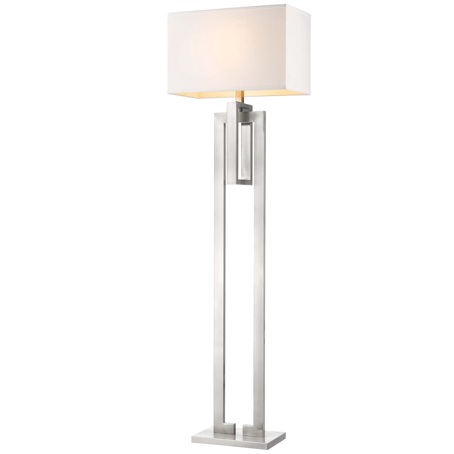 Acclaim Lighting Precision Floor Lamp with Shantung Shade (Brushed Nickel, 64 in) puo7u