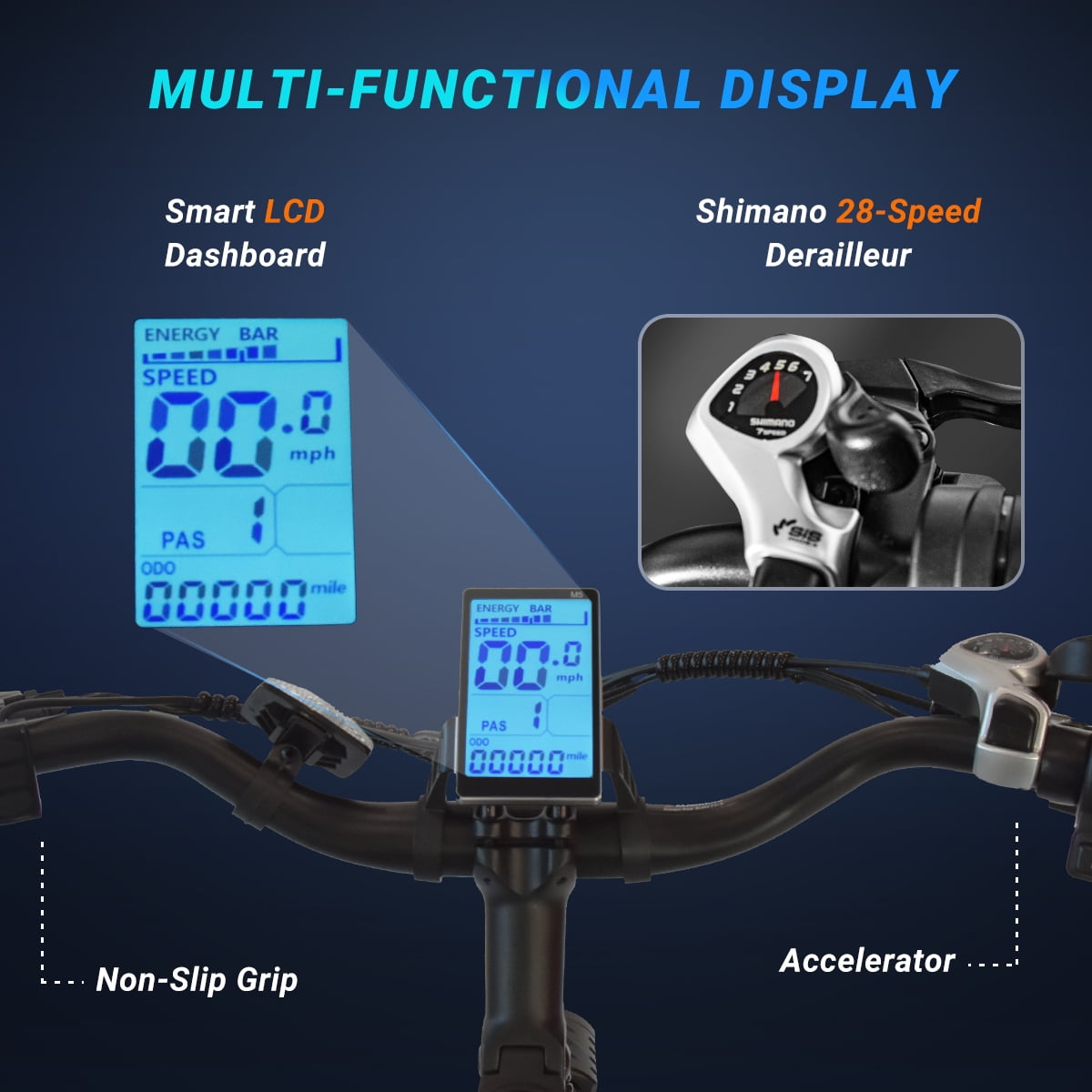 DYU C7L Electric Mountain Bike, 1000W Motor 48V E-bike with 7-Speed Shimano Gears (Black, 26 in) a92de
