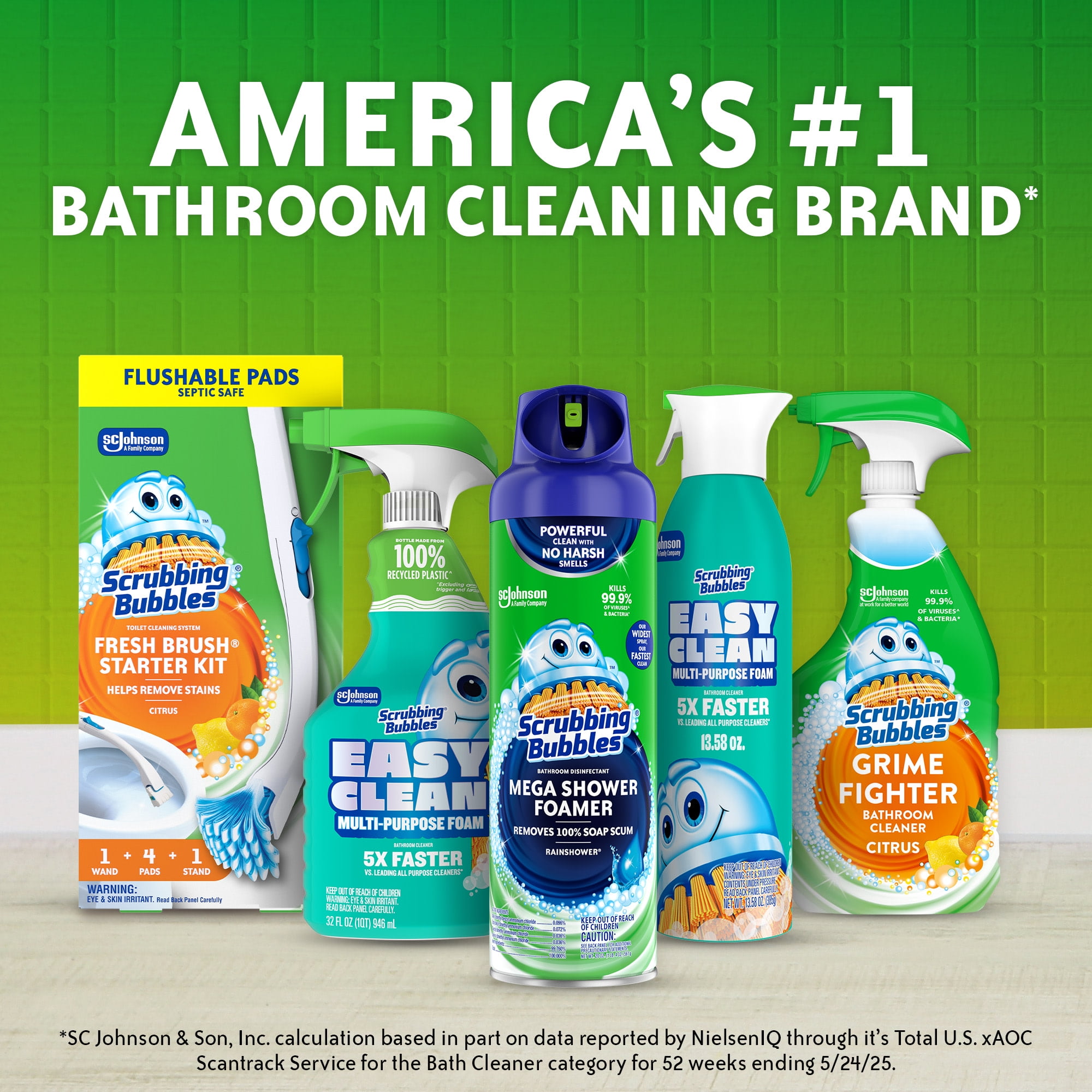 Scrubbing Bubbles Bathroom Grime Fighter Disinfectant Spray, Citrus Scent (20 oz, 2 Pack) yhl3v