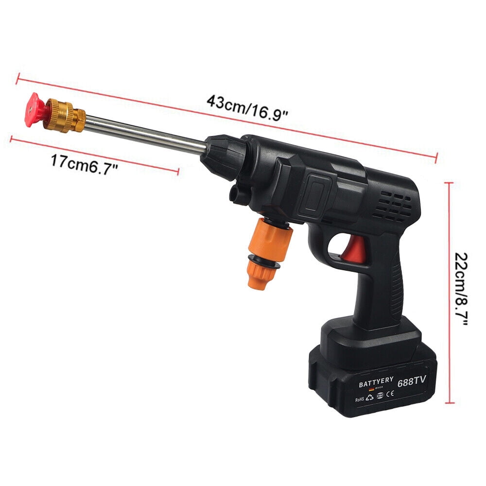 Paddsun Cordless Pressure Washer, Portable High-Pressure Water Spray Gun for Car Cleaning (2 Batteries) lmb4i