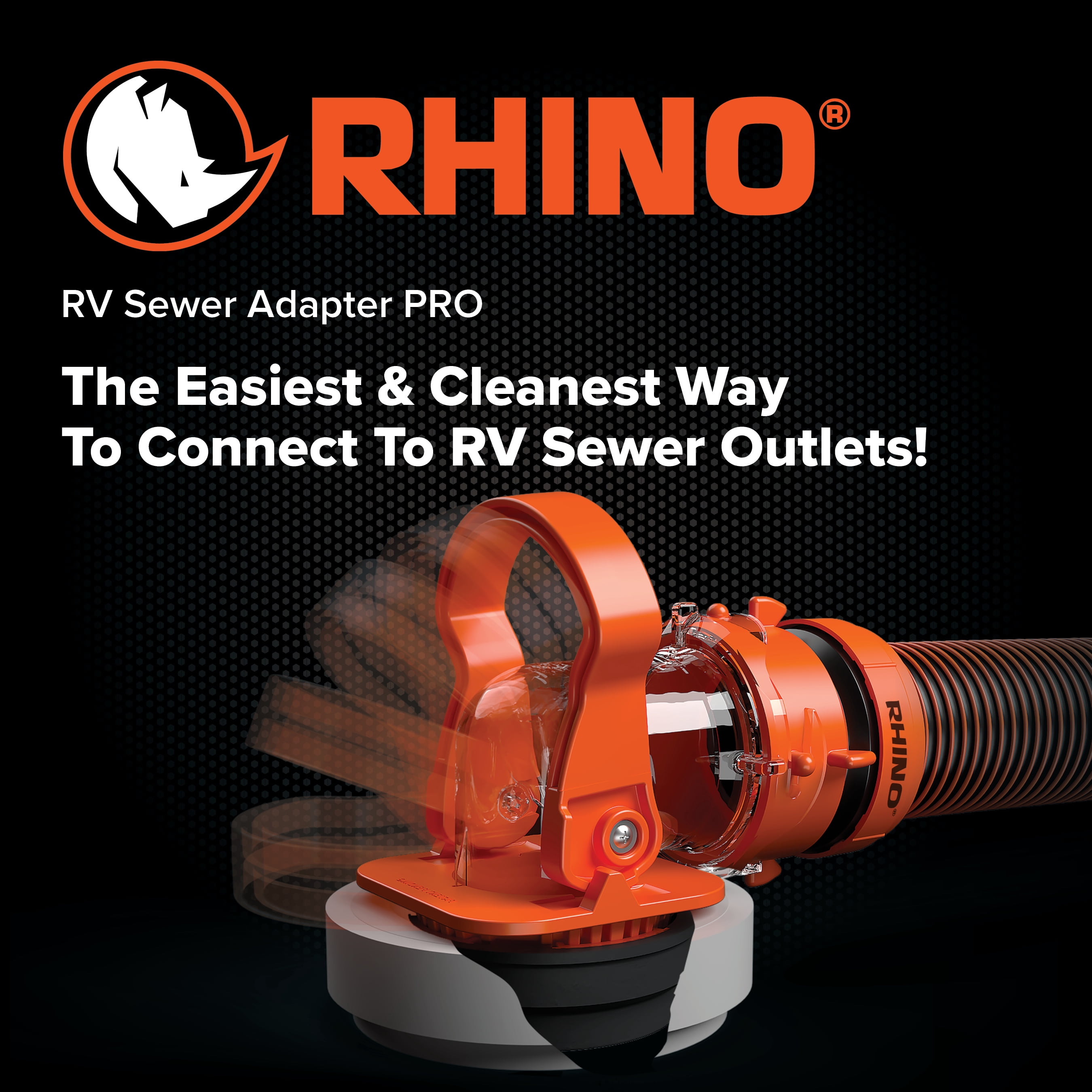 Camco Rhino RV Sewer Hose Elbow with Drain Lock Adapter (Orange, 1 Pack) 7zlkh