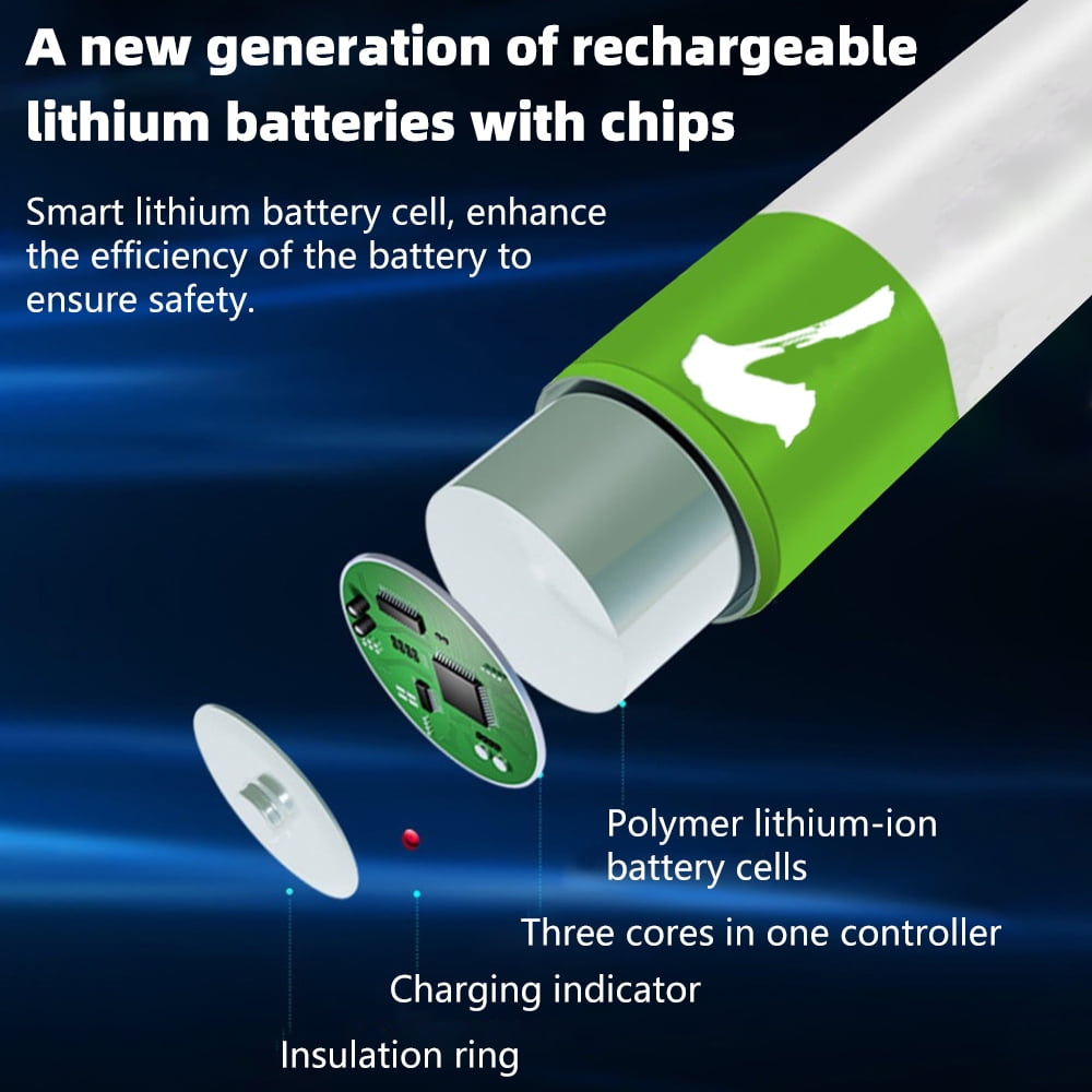 DFITO Rechargeable AAA Lithium Ion Batteries with USB-C Charging Cable (4 Pack, 1.5V) 3dnqb